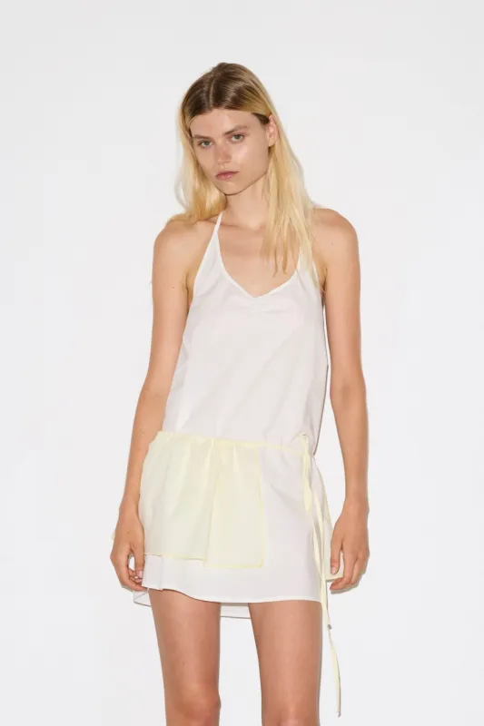 Round Halter Dress - White sold by Deiji Studios