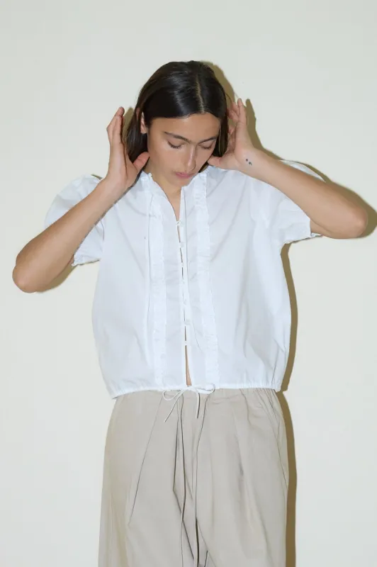 Double Frill Top - White sold by Deiji Studios