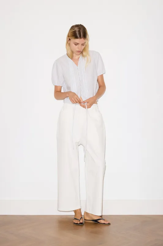 Square Pocket Pant - White sold by Deiji Studios