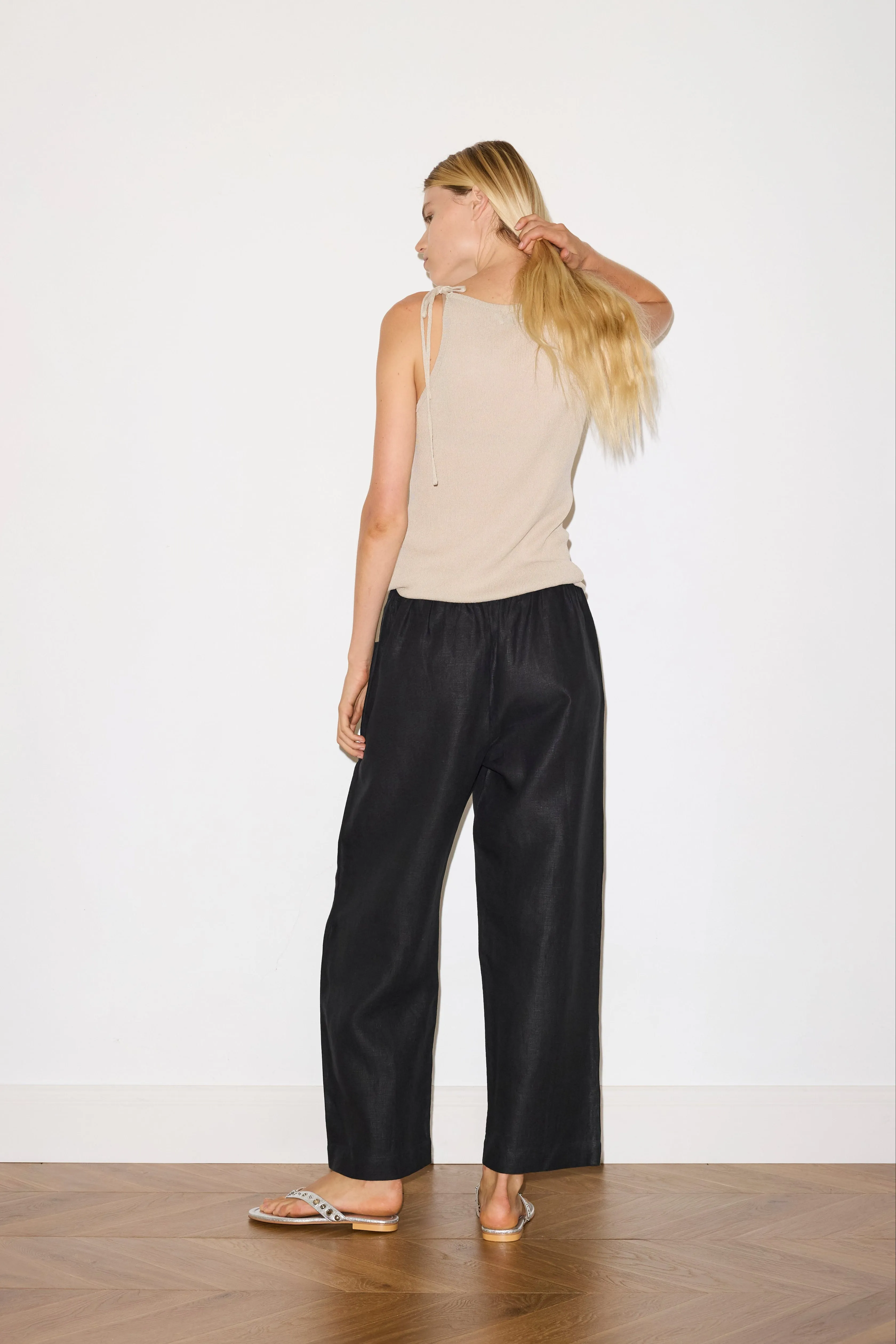 Linen Square Pocket Pant - Black sold by Deiji Studios product image thumbnail 2