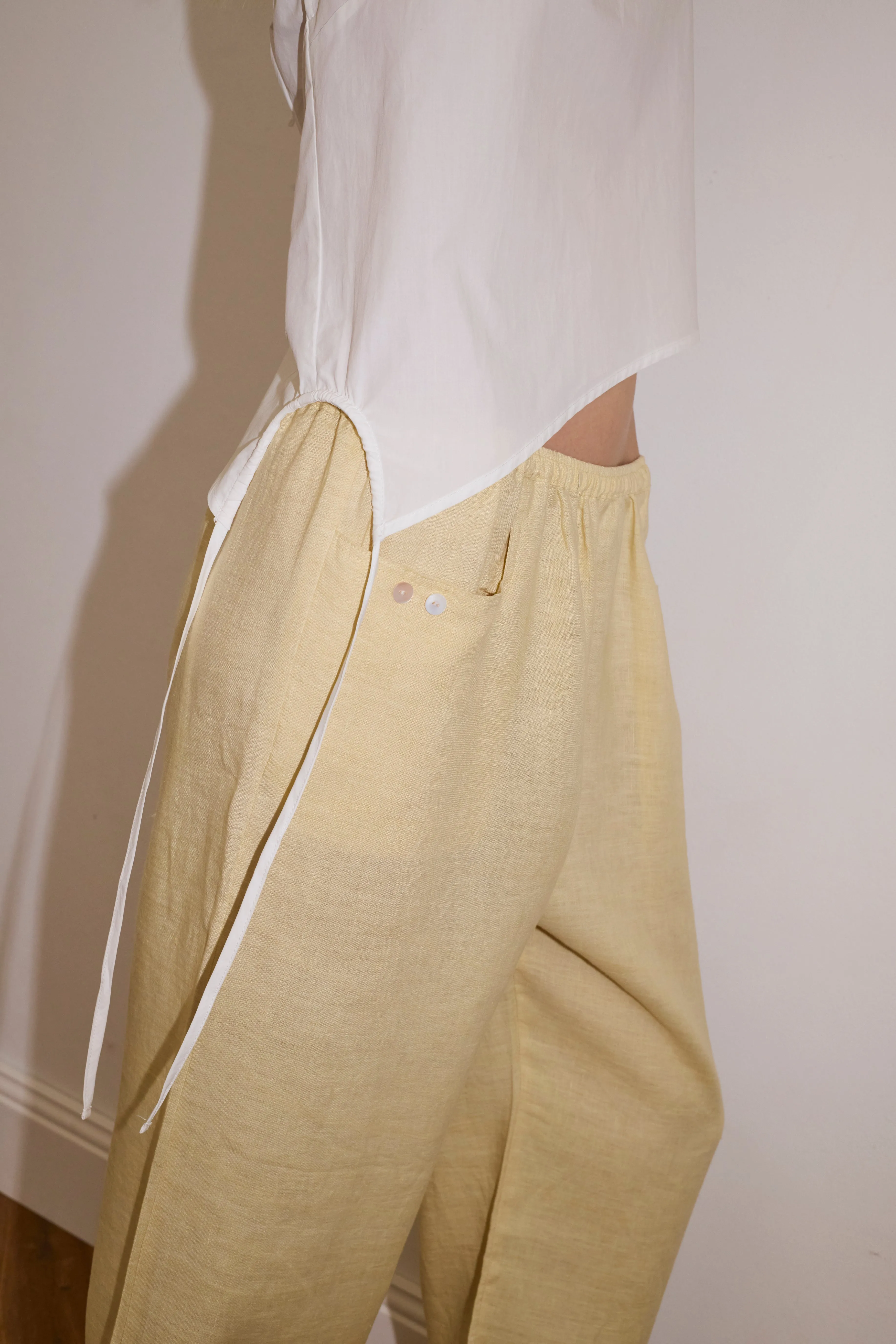 Linen Square Pocket Pant - Butter Yellow sold by Deiji Studios product image thumbnail 2