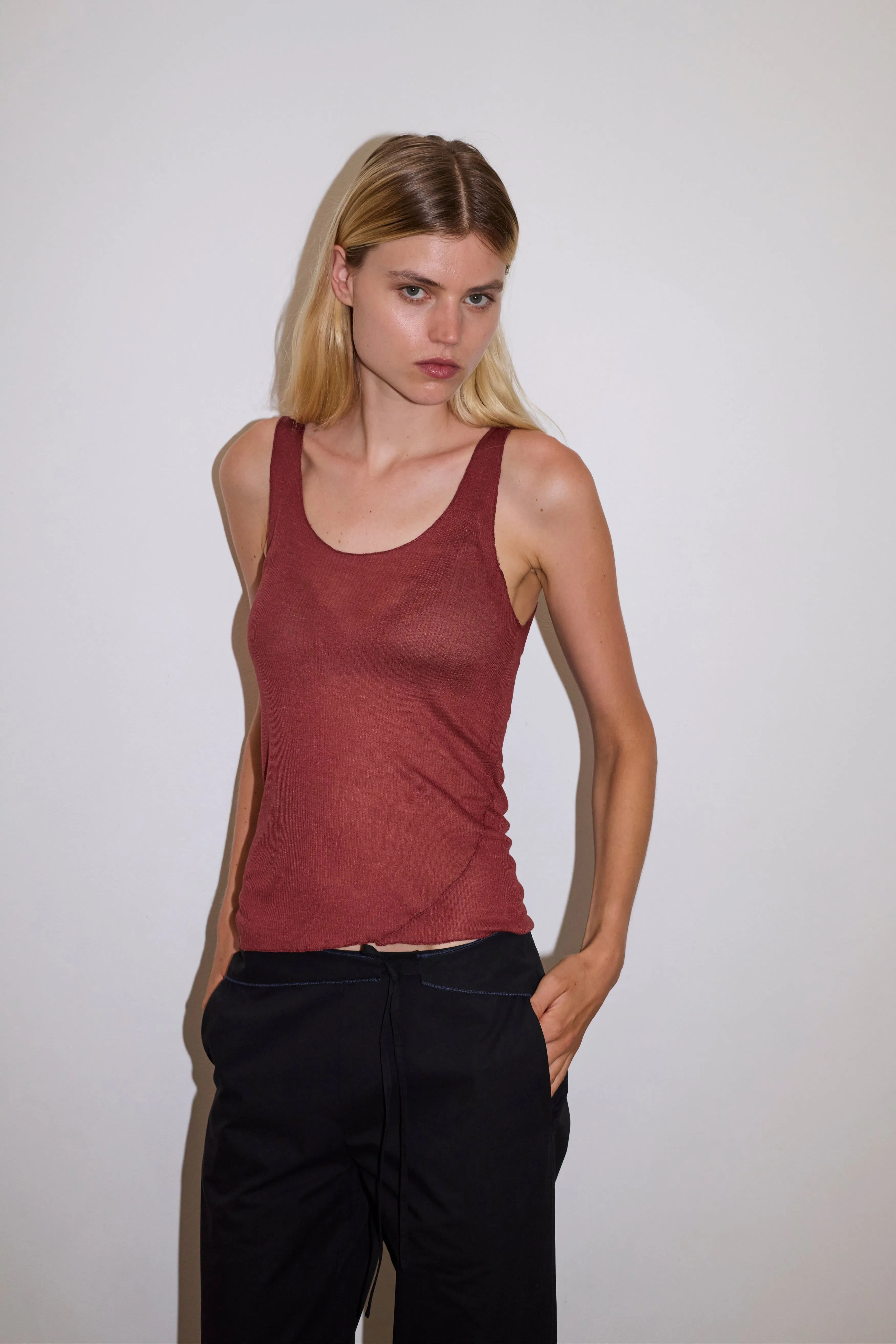 Knit Tank - Crimson sold by Deiji Studios