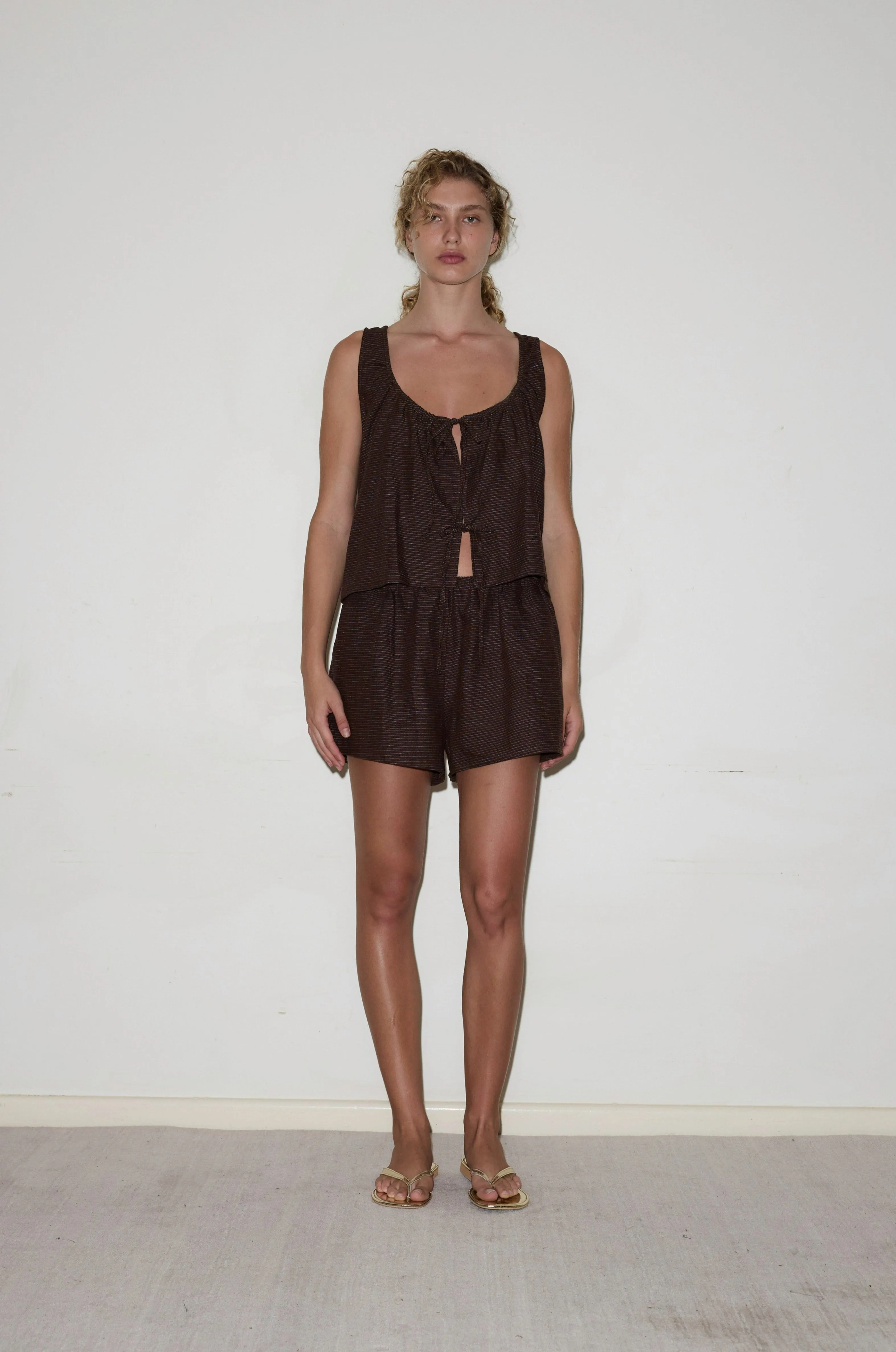 Open Linen Short Set sold by Deiji Studios product image thumbnail 3