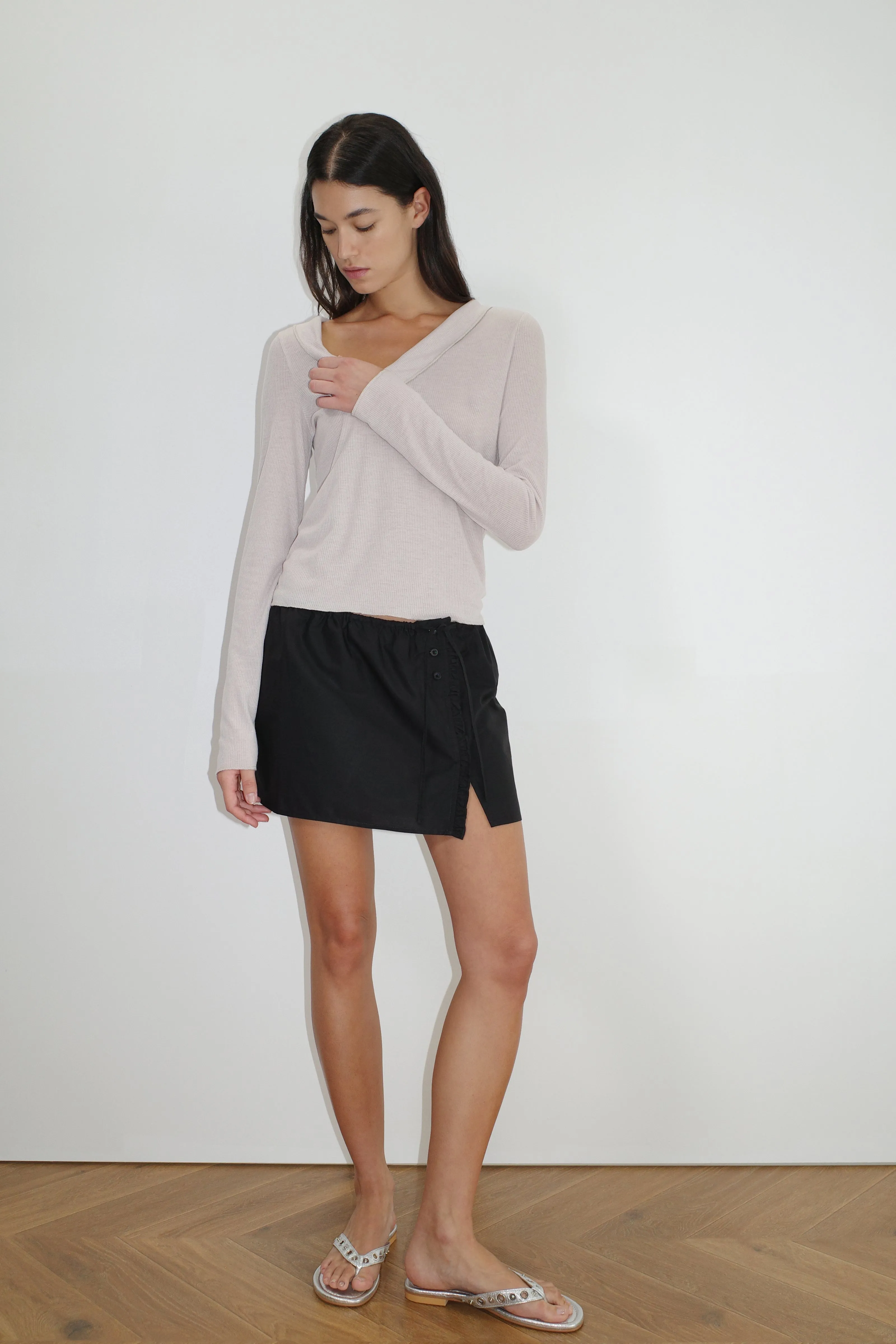 Ruffle Mini Skirt - Black sold by Deiji Studios product image thumbnail 5