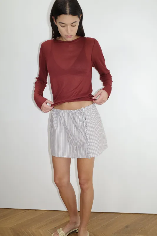Ruffle Mini Skirt - Seas Stripe made by Deiji Studios