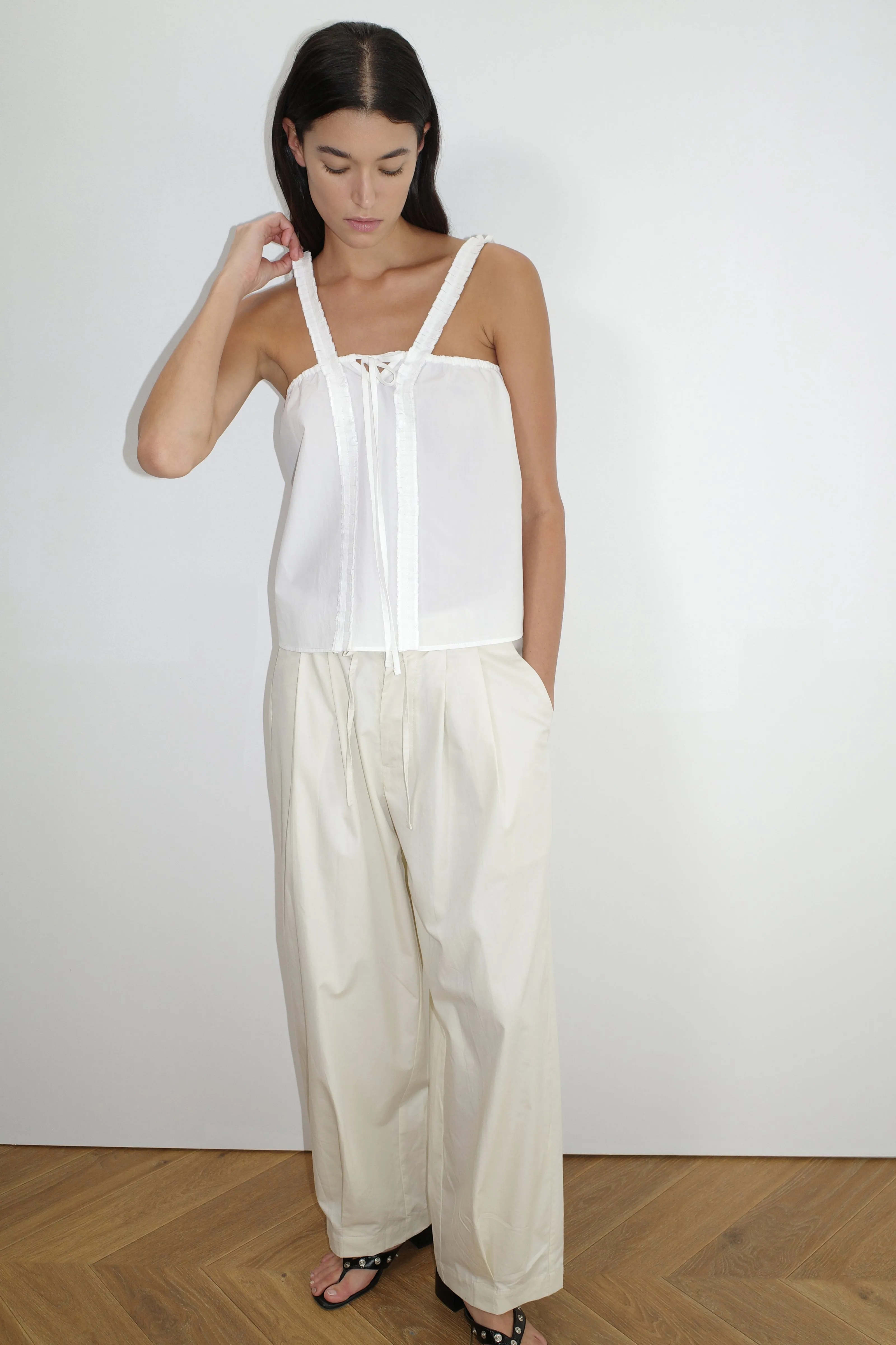 Ruffle Strap Top - White sold by Deiji Studios product image thumbnail 5