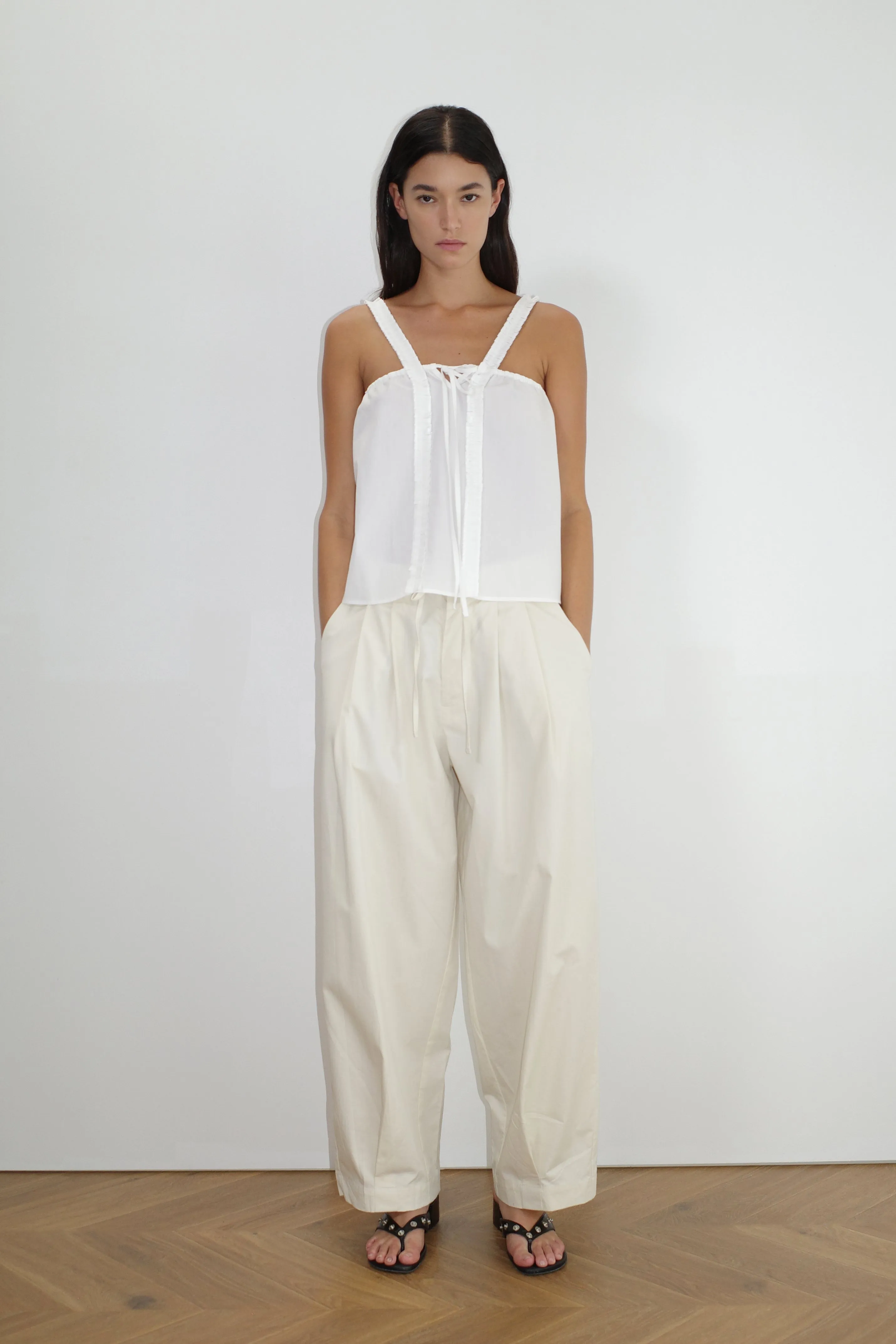 Ruffle Strap Top - White sold by Deiji Studios product image thumbnail 2