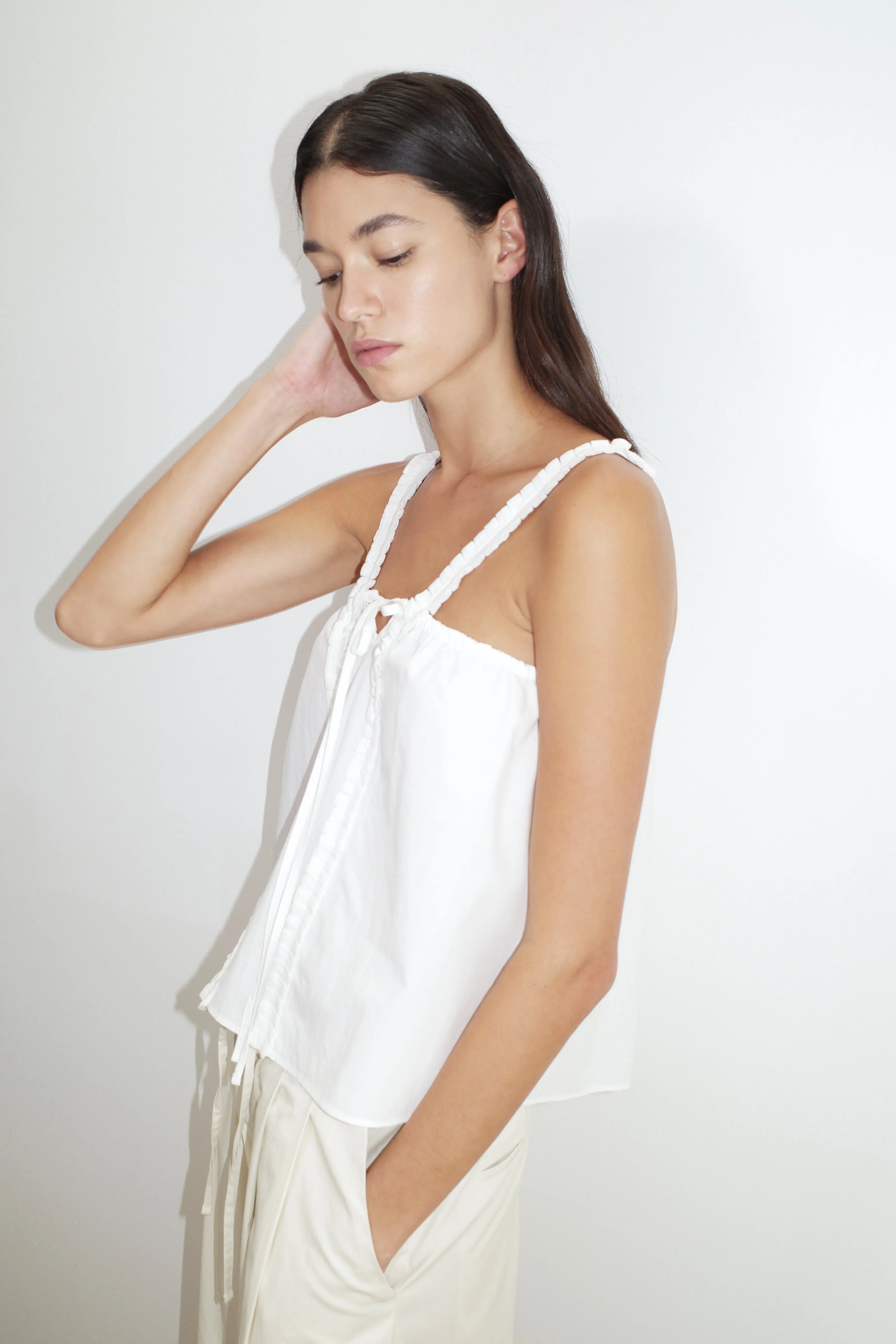 Ruffle Strap Top - White sold by Deiji Studios product image thumbnail 4