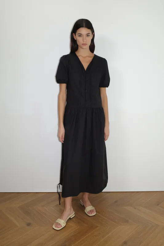 Draw Hem Dress - Black made by Deiji Studios