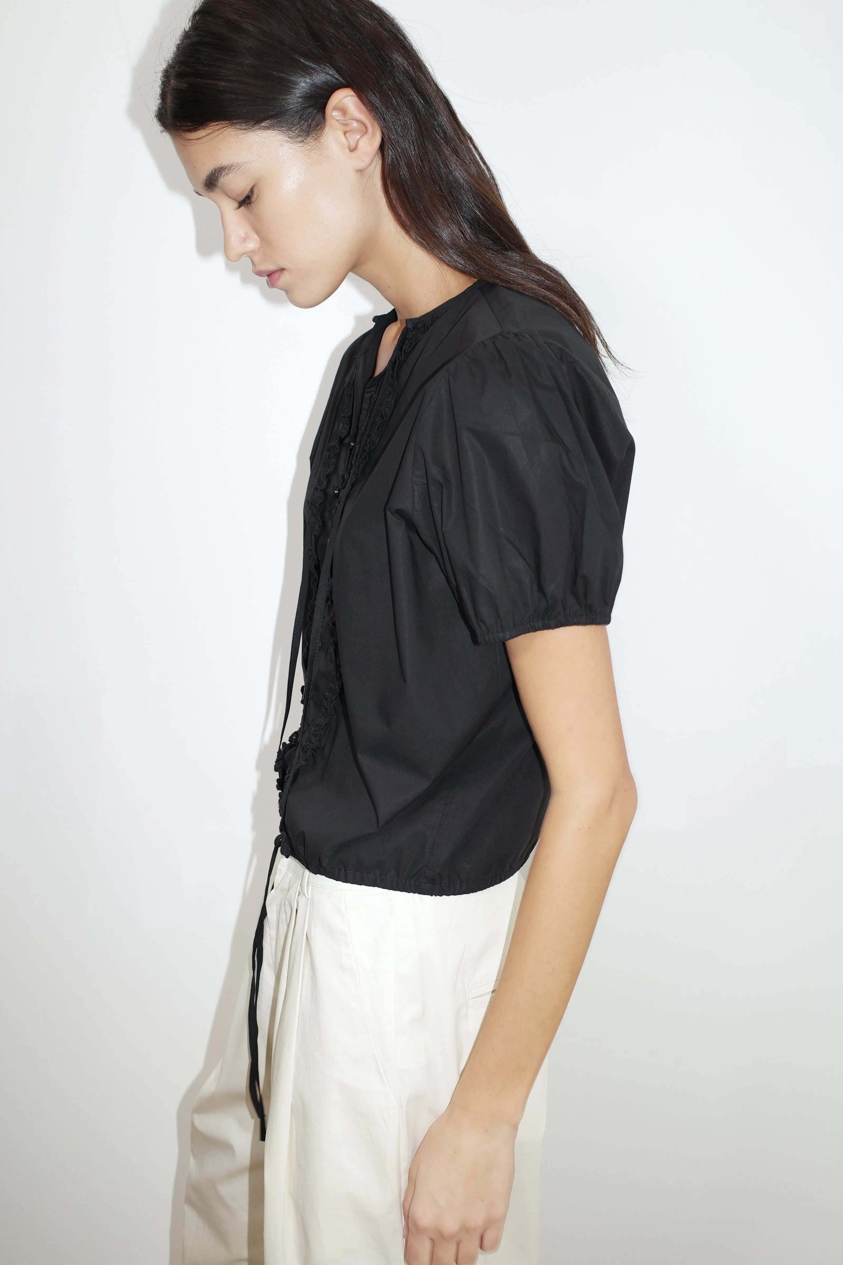 Double Frill Top - Black sold by Deiji Studios