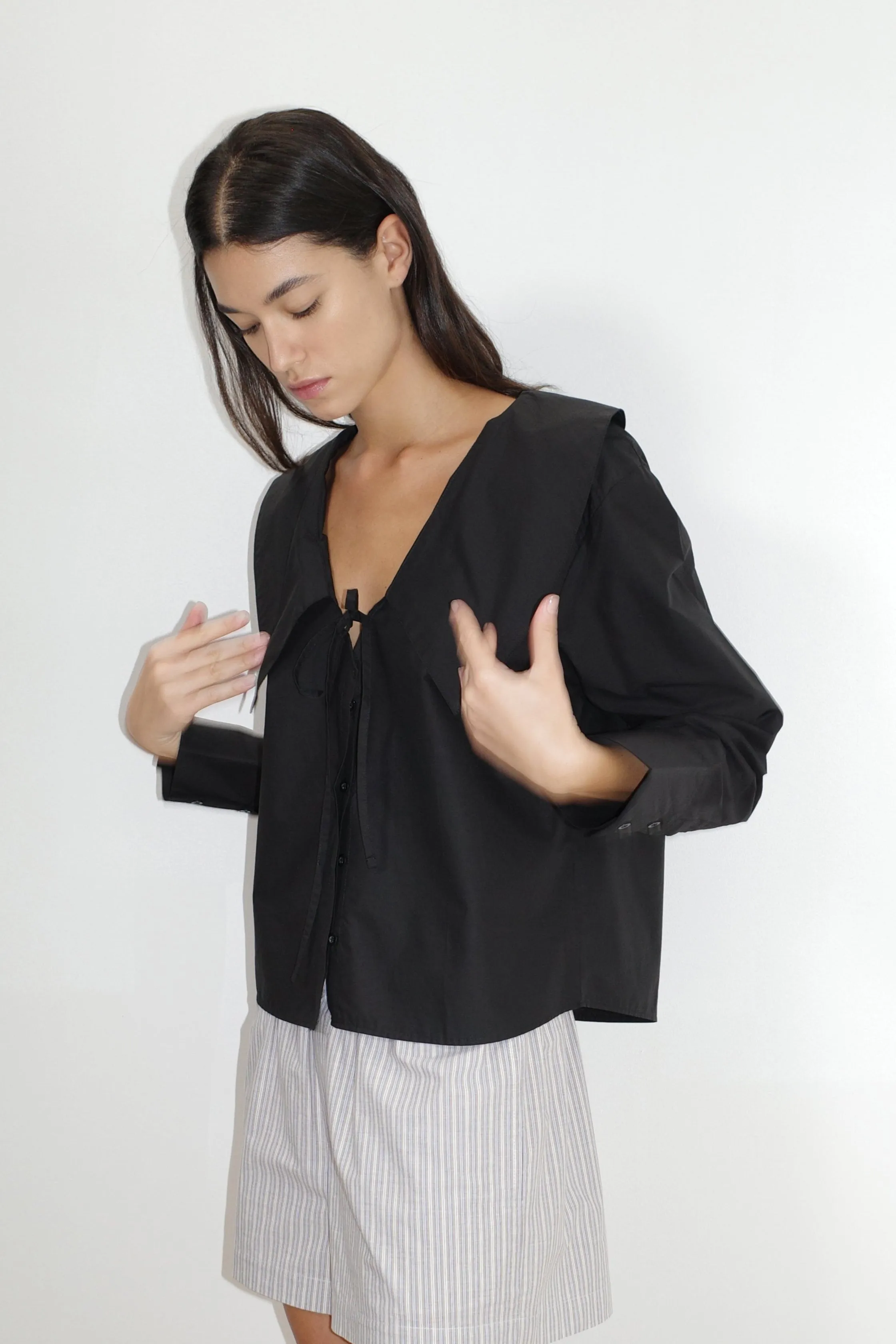 Collared Tie Shirt - Black sold by Deiji Studios