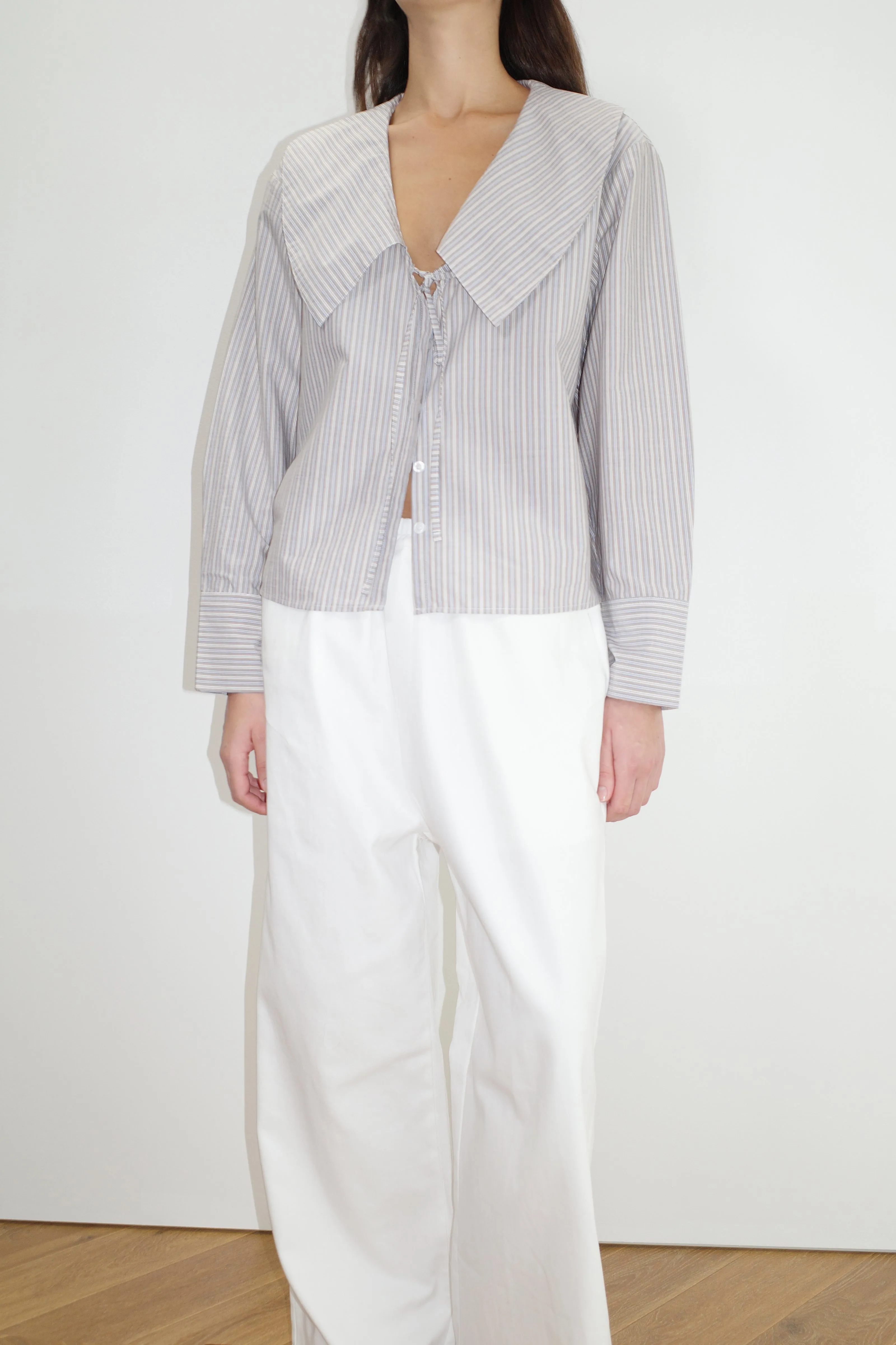 Collared Tie Shirt - Seas Stripe sold by Deiji Studios product image thumbnail 4