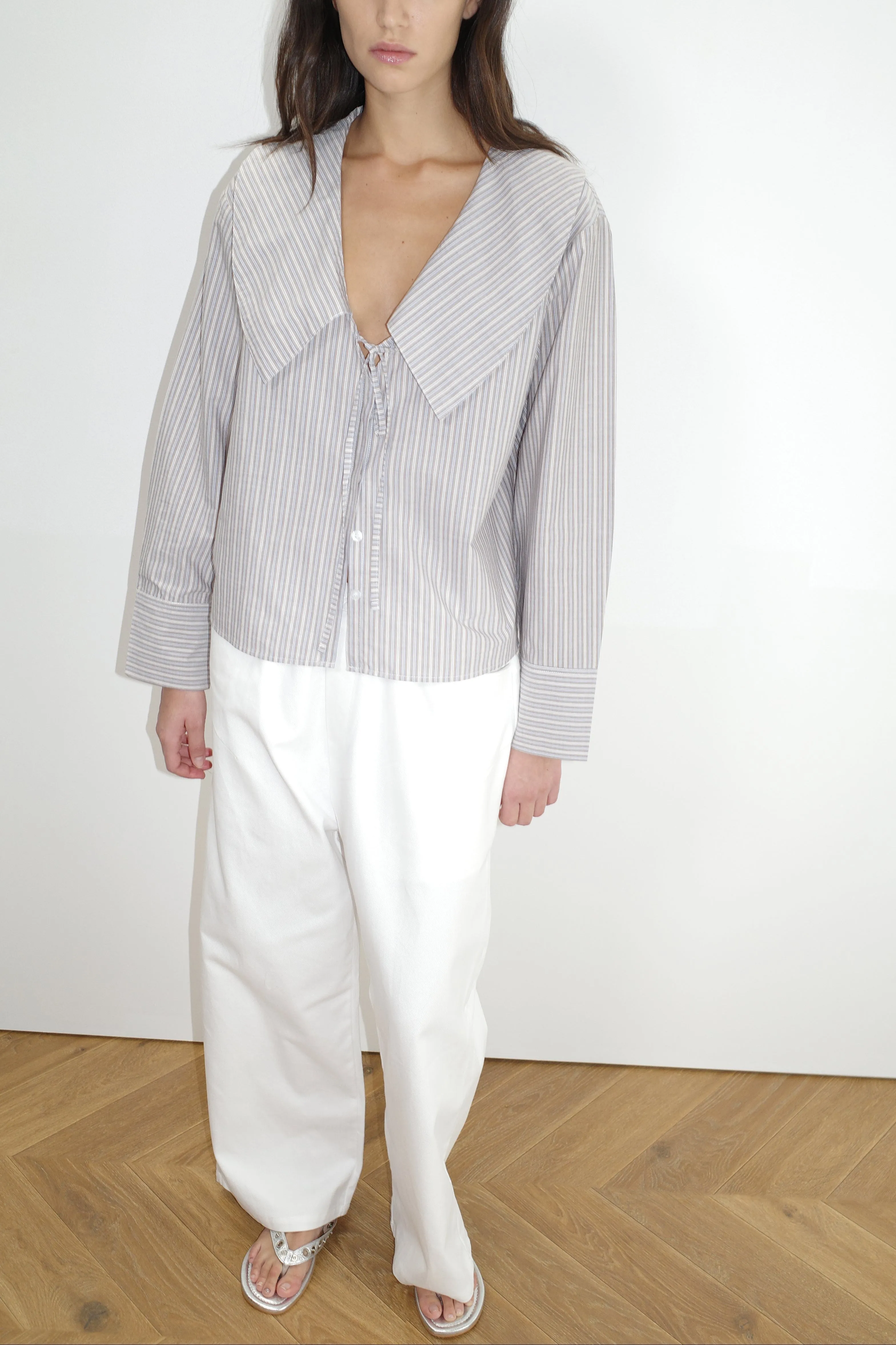 Collared Tie Shirt - Seas Stripe sold by Deiji Studios product image thumbnail 2