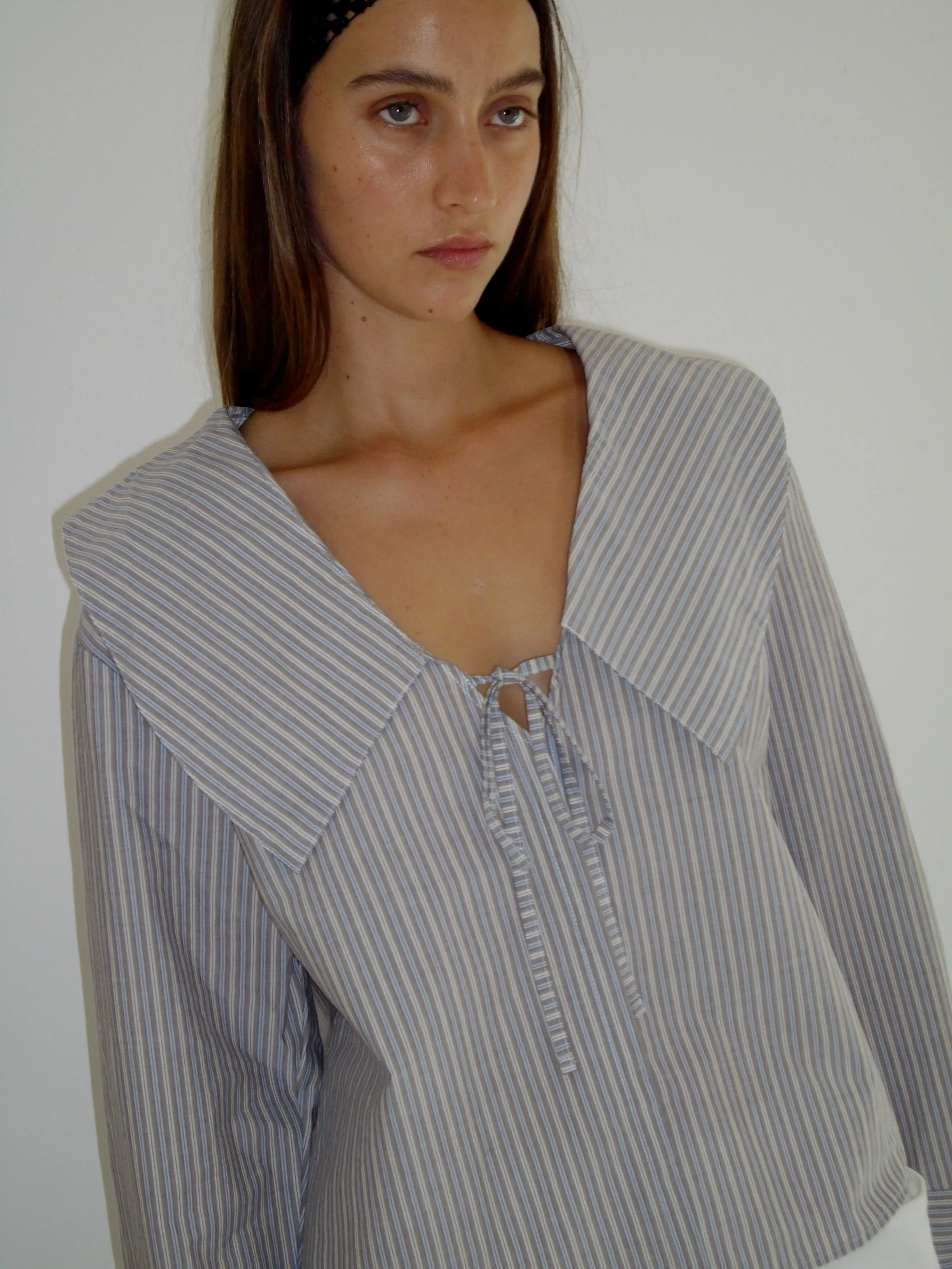 Collared Tie Shirt - Seas Stripe sold by Deiji Studios product image thumbnail 3