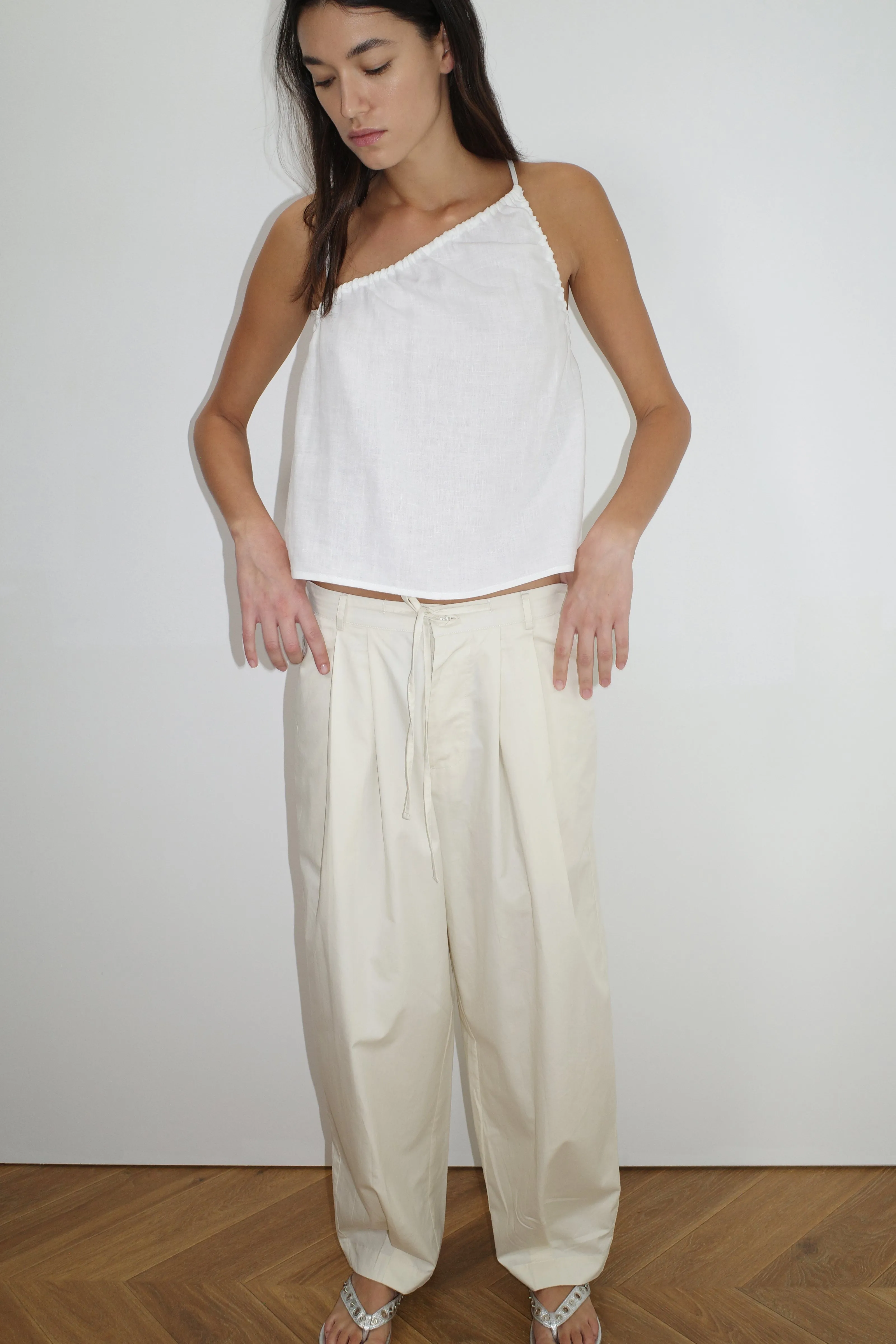 Asymmetric Tie Top - White sold by Deiji Studios product image thumbnail 3