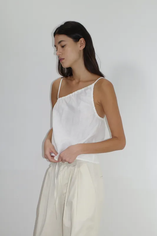 Asymmetric Tie Top - White sold by Deiji Studios