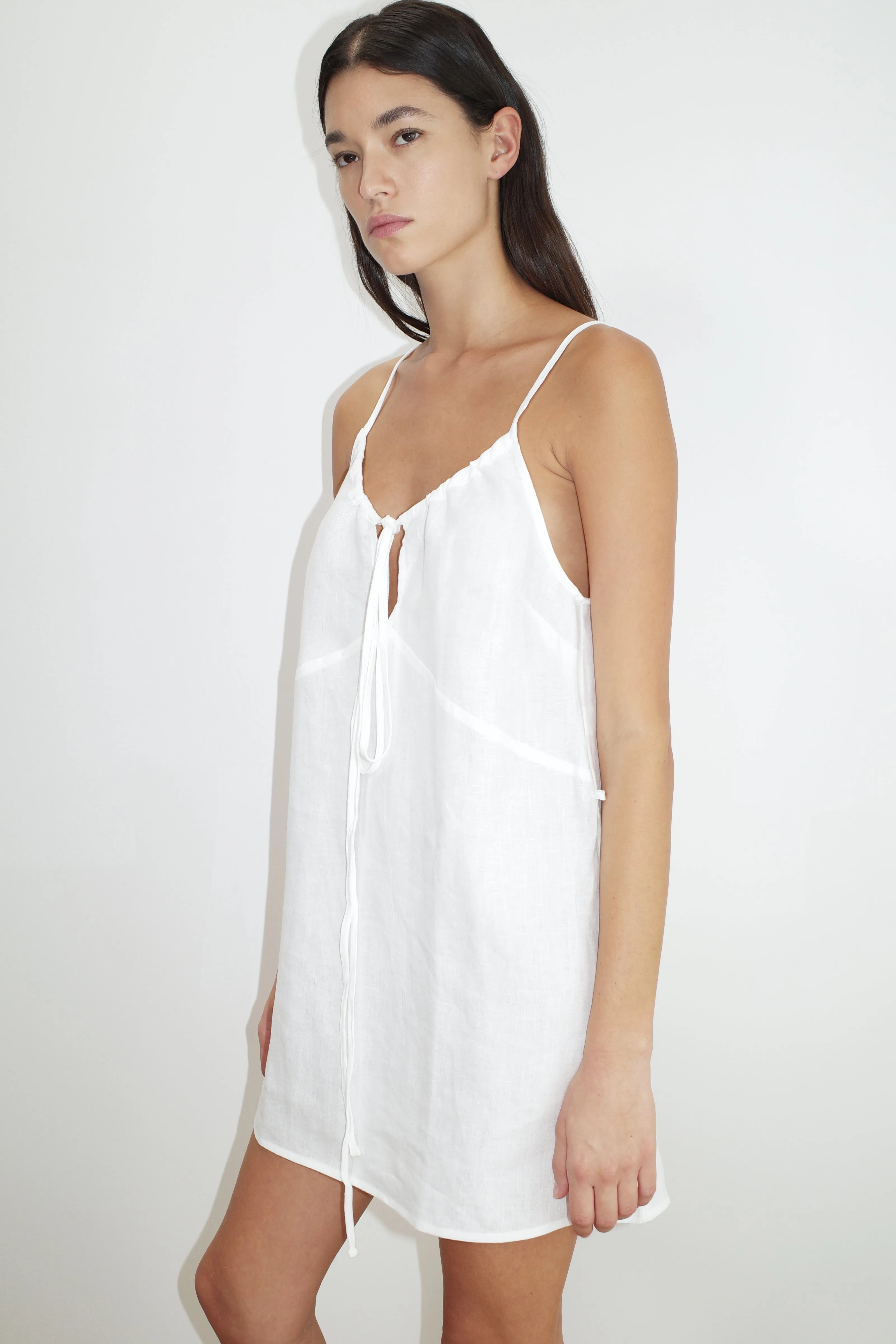 Tie Front Dress - White sold by Deiji Studios