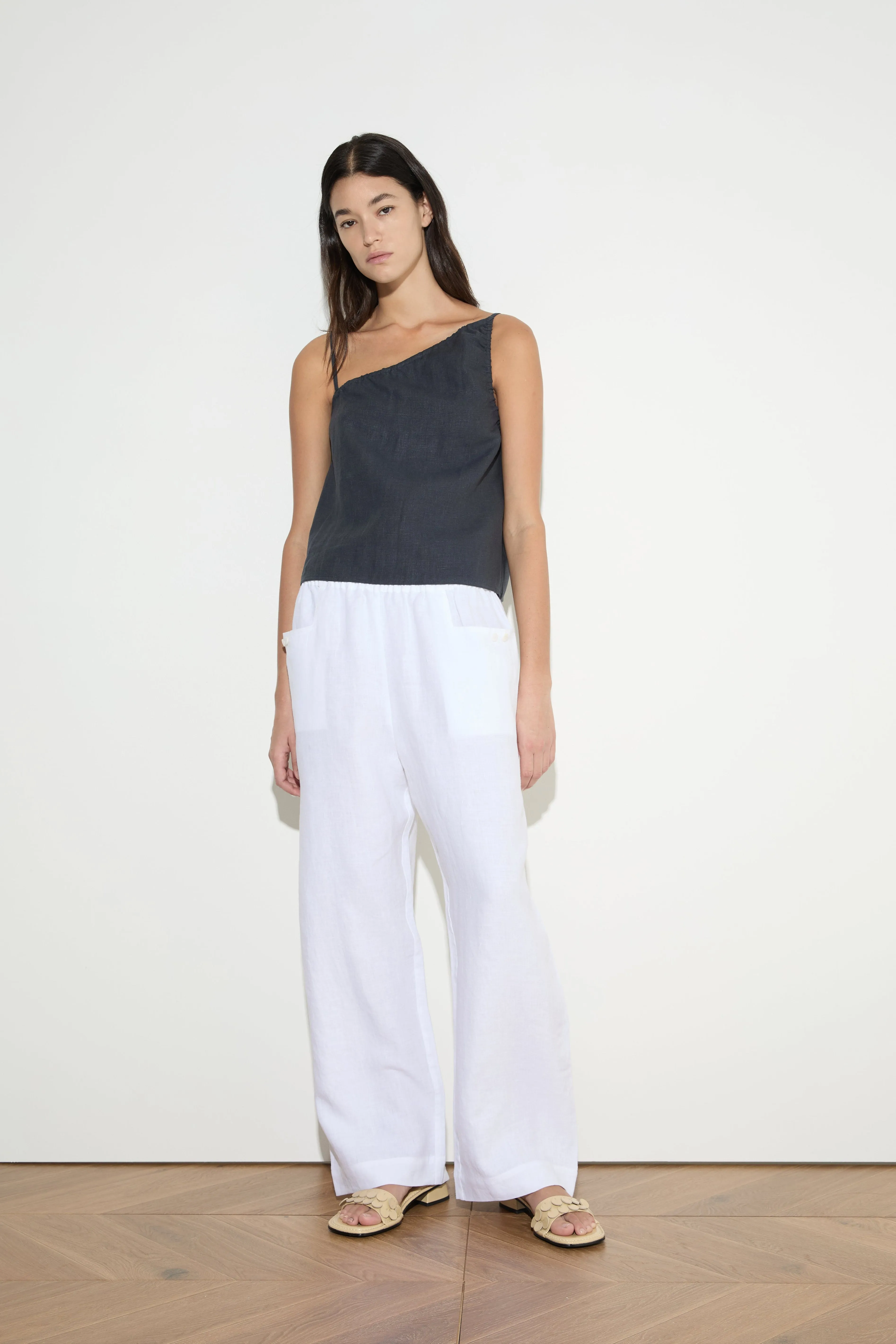 Linen Square Pocket Pant - White sold by Deiji Studios product image thumbnail 2