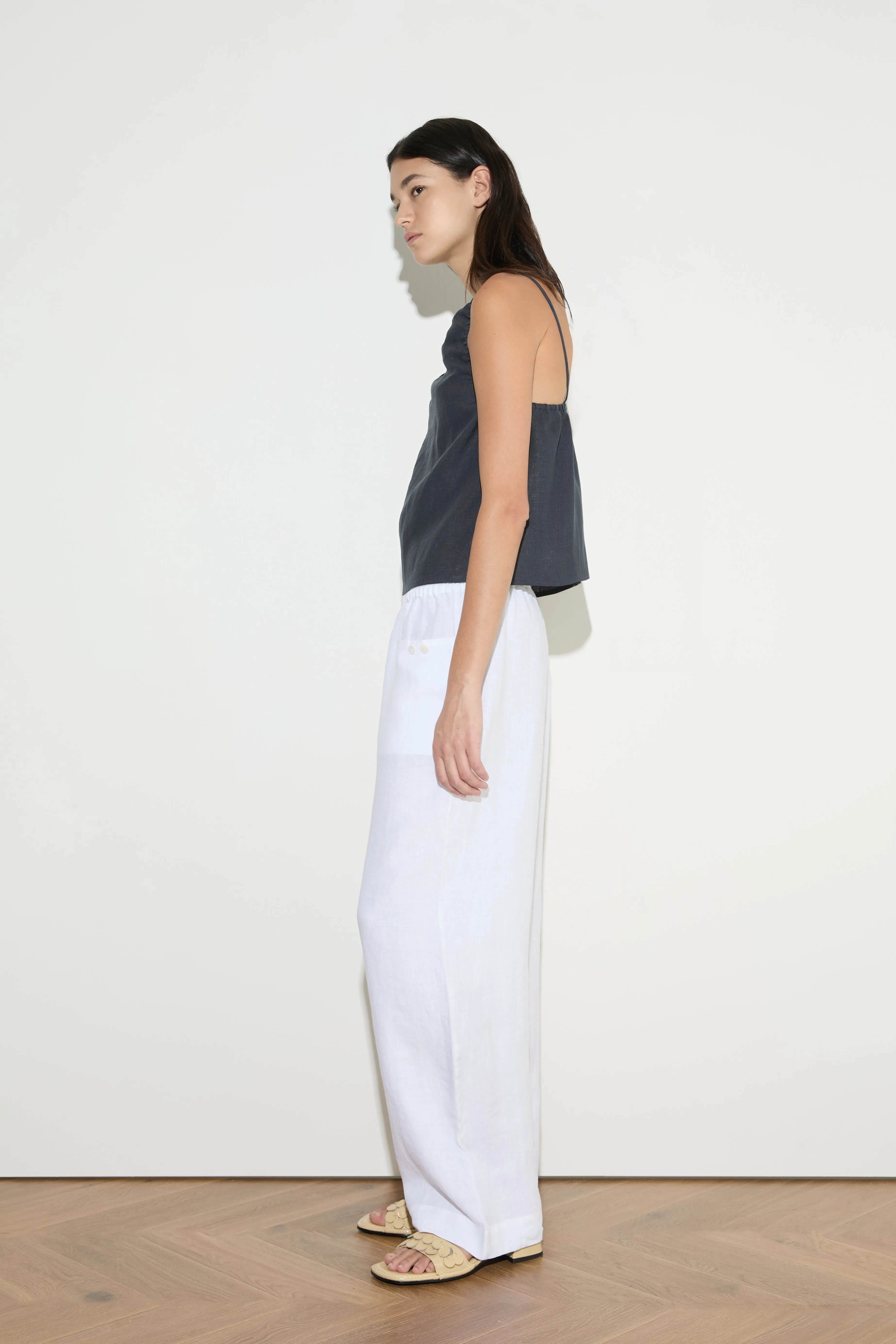 Linen Square Pocket Pant - White sold by Deiji Studios product image thumbnail 4