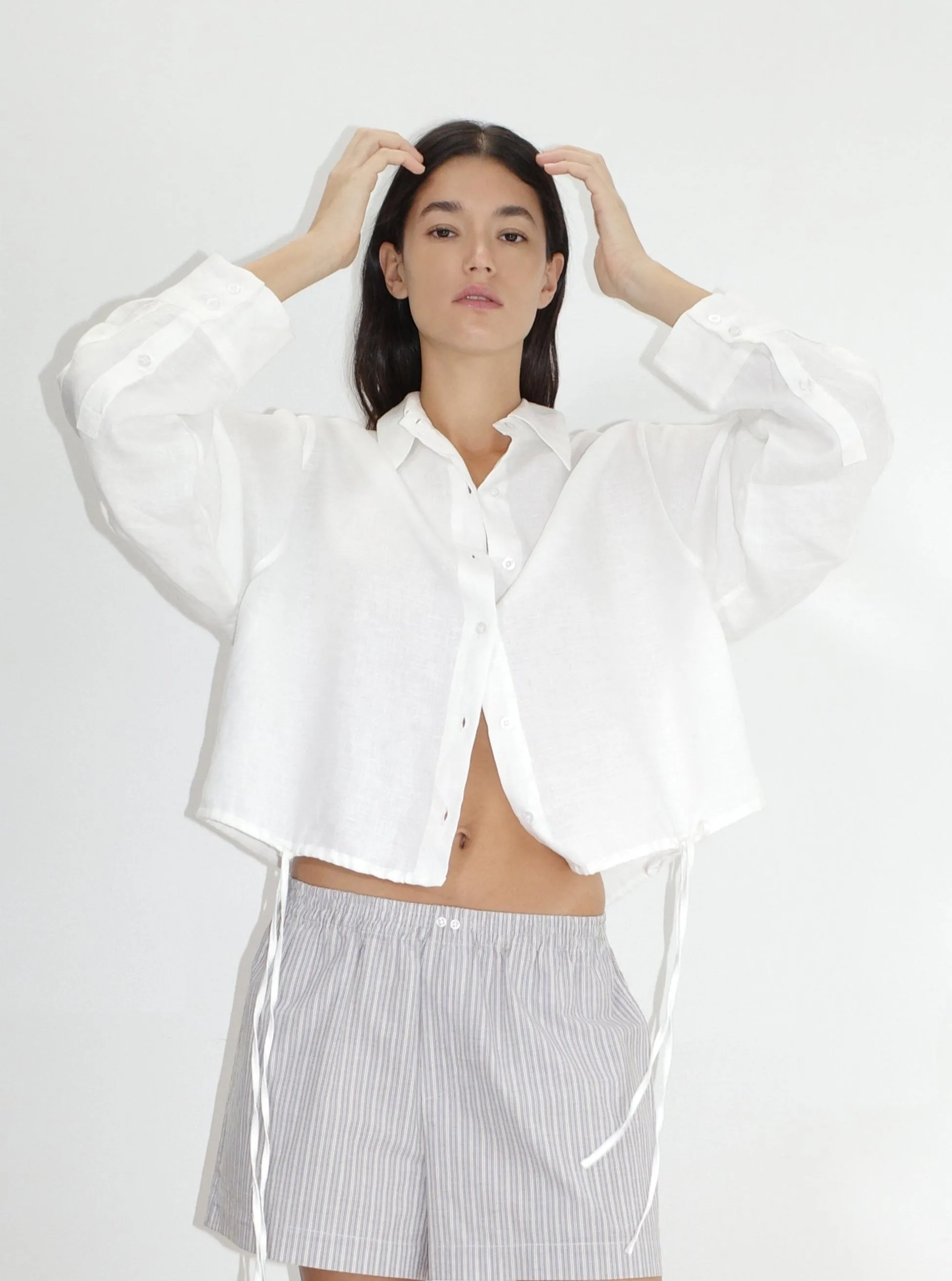 Hem Shirt - White sold by Deiji Studios