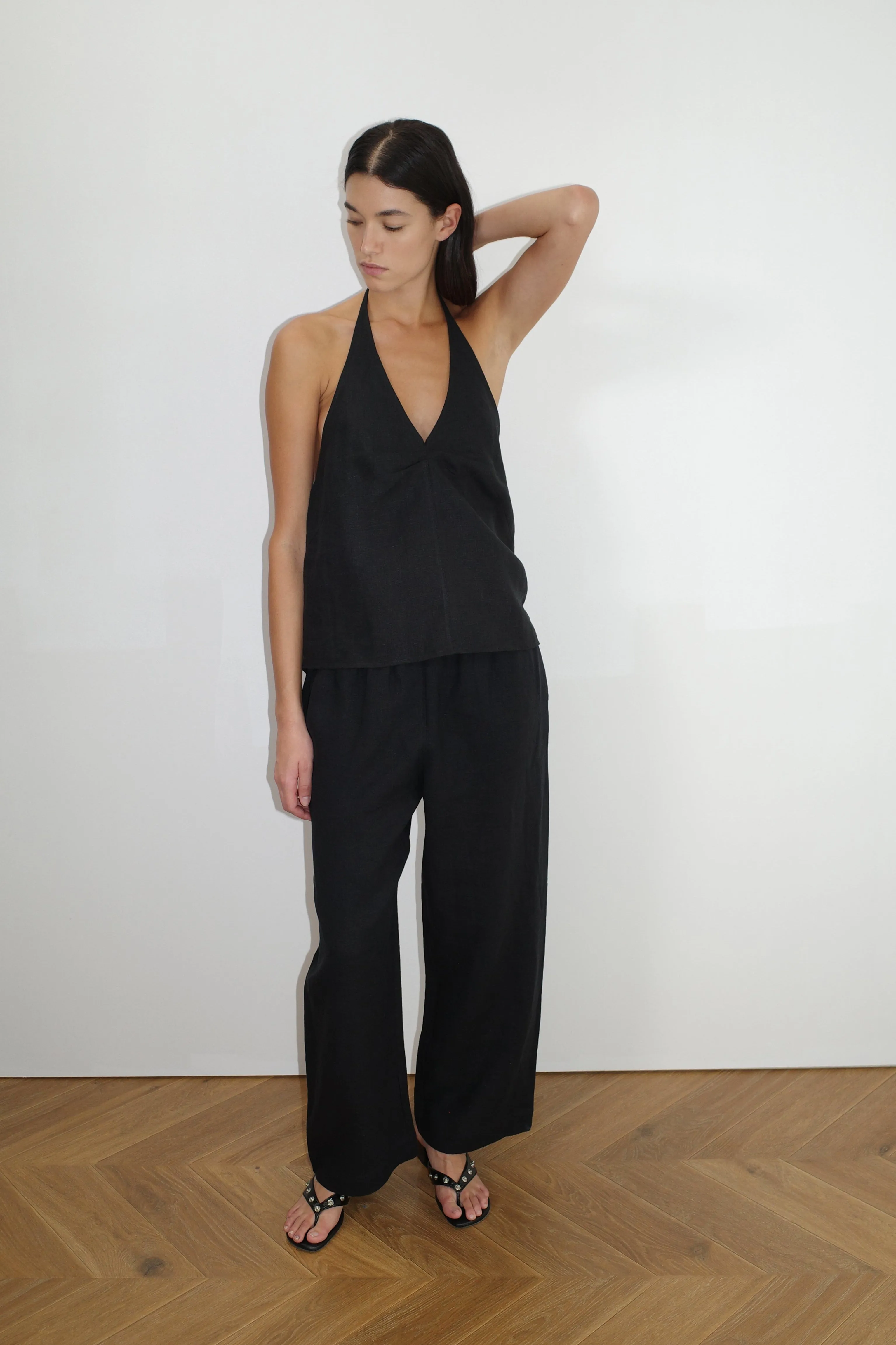 Linen Ease Trouser - Black sold by Deiji Studios product image thumbnail 2