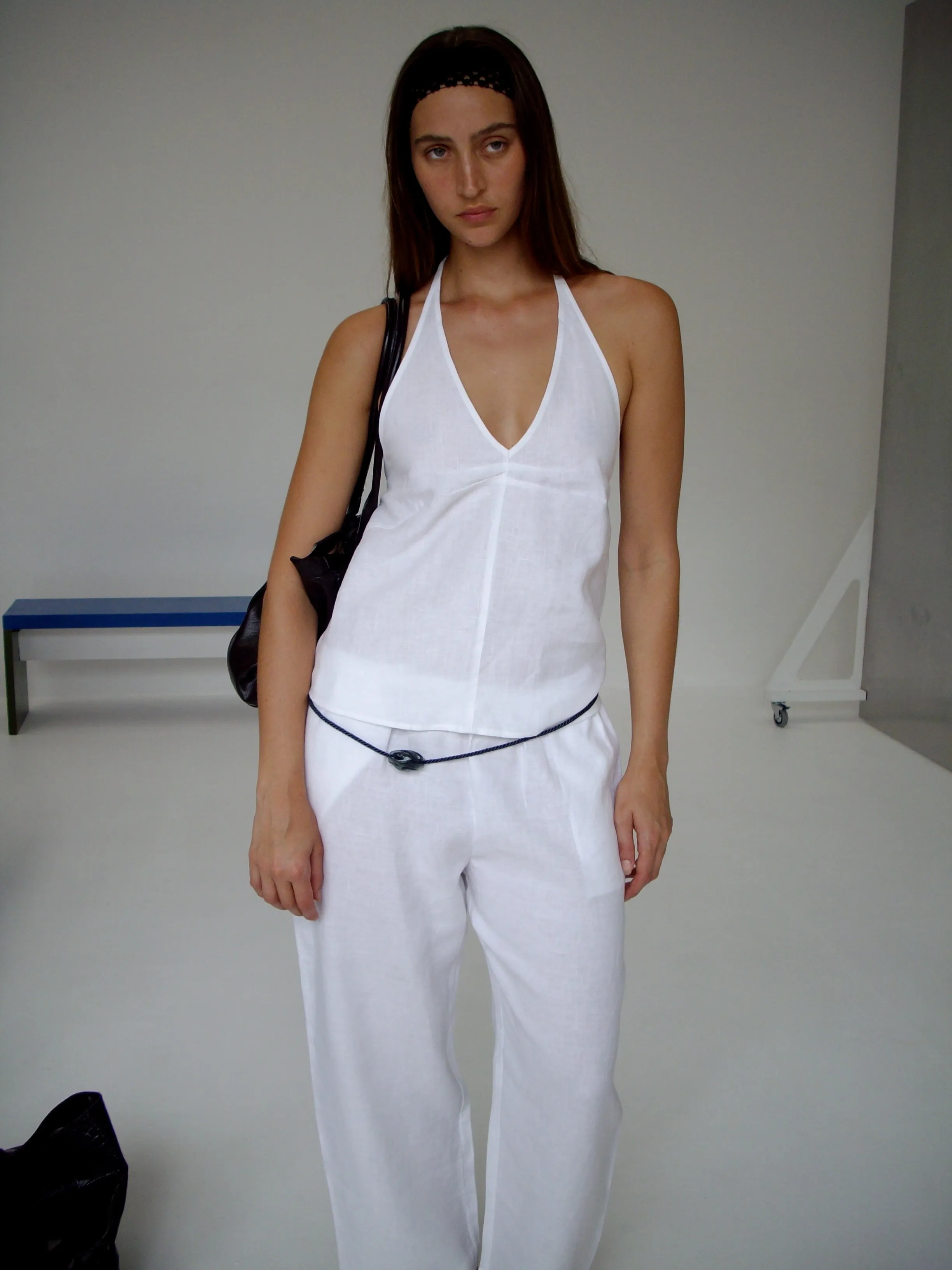 Linen Ease Trouser - White sold by Deiji Studios product image thumbnail 5