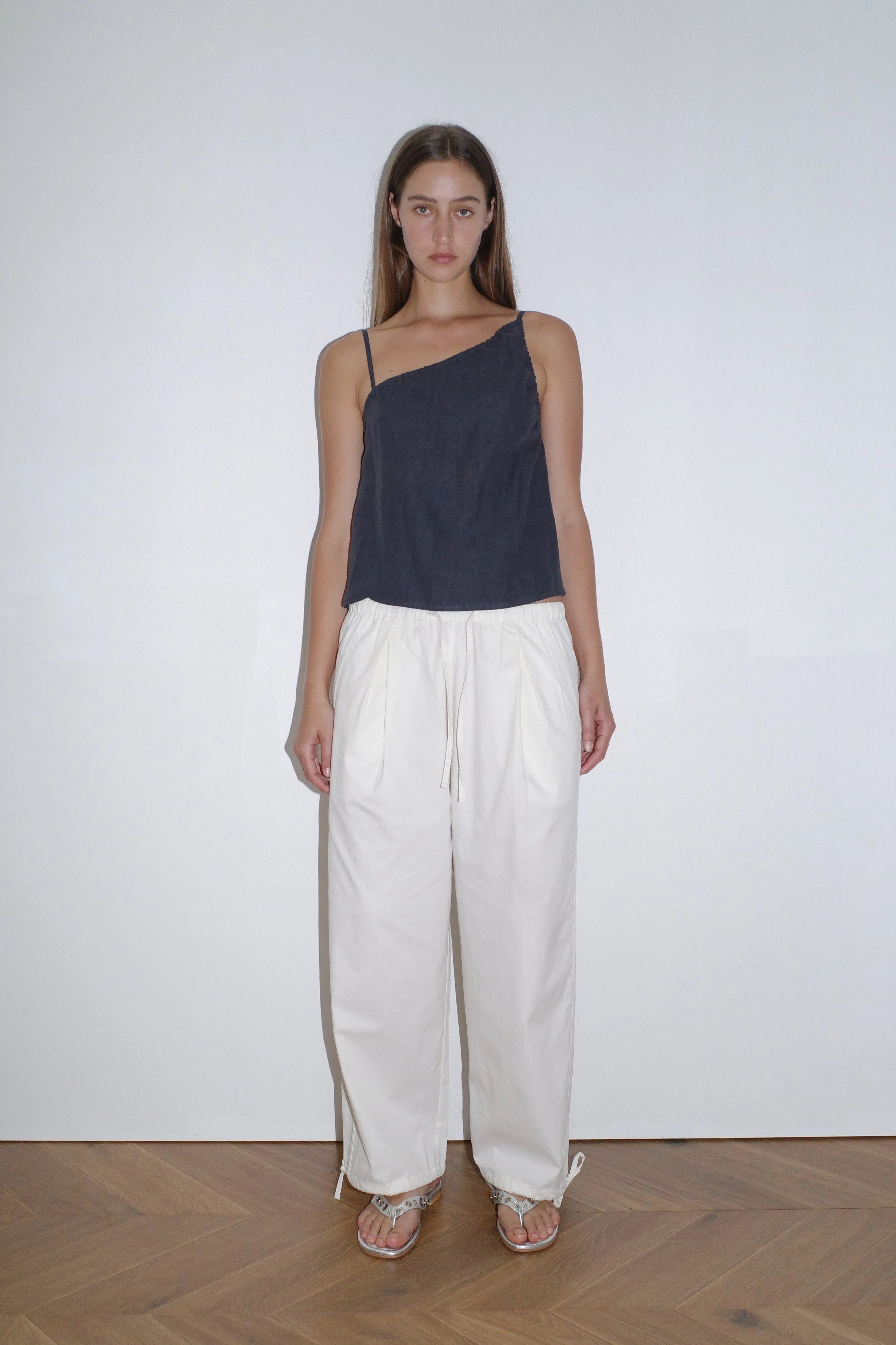 Tie Hem Pant - White sold by Deiji Studios