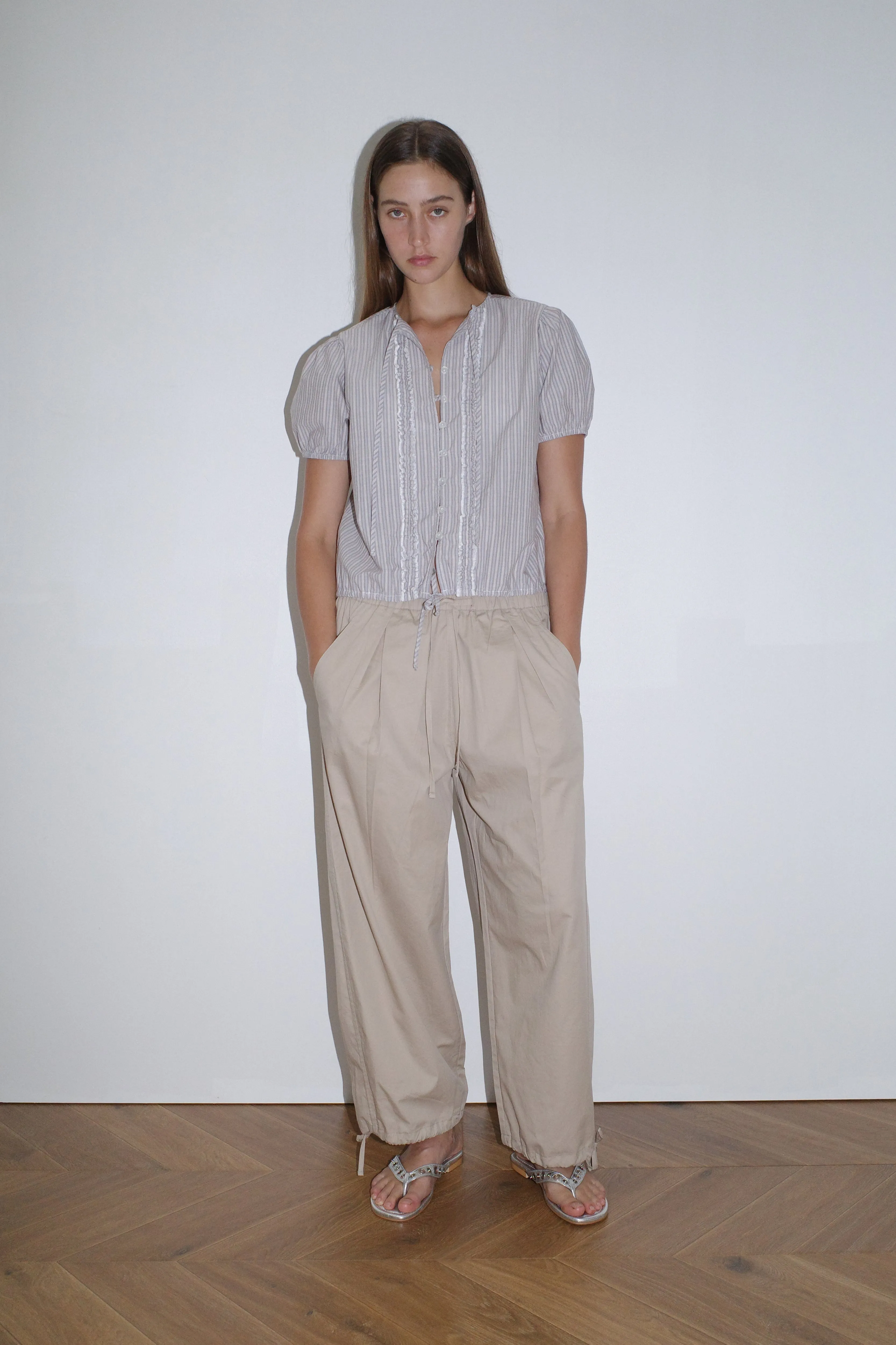 Tie Hem Pant - Cream sold by Deiji Studios product image thumbnail 4