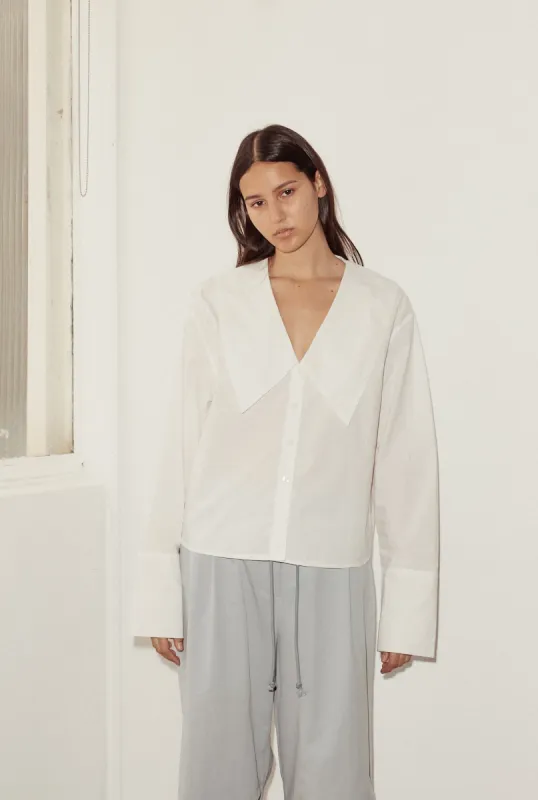 Oversized Collared Shirt - White sold by Deiji Studios