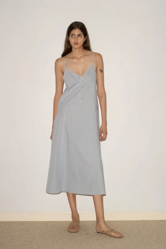 Double Seam Dress - Sky Stripe made by Deiji Studios