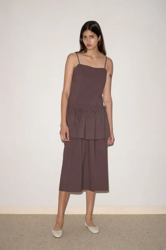 Peplum Dress - Chocolate made by Deiji Studios