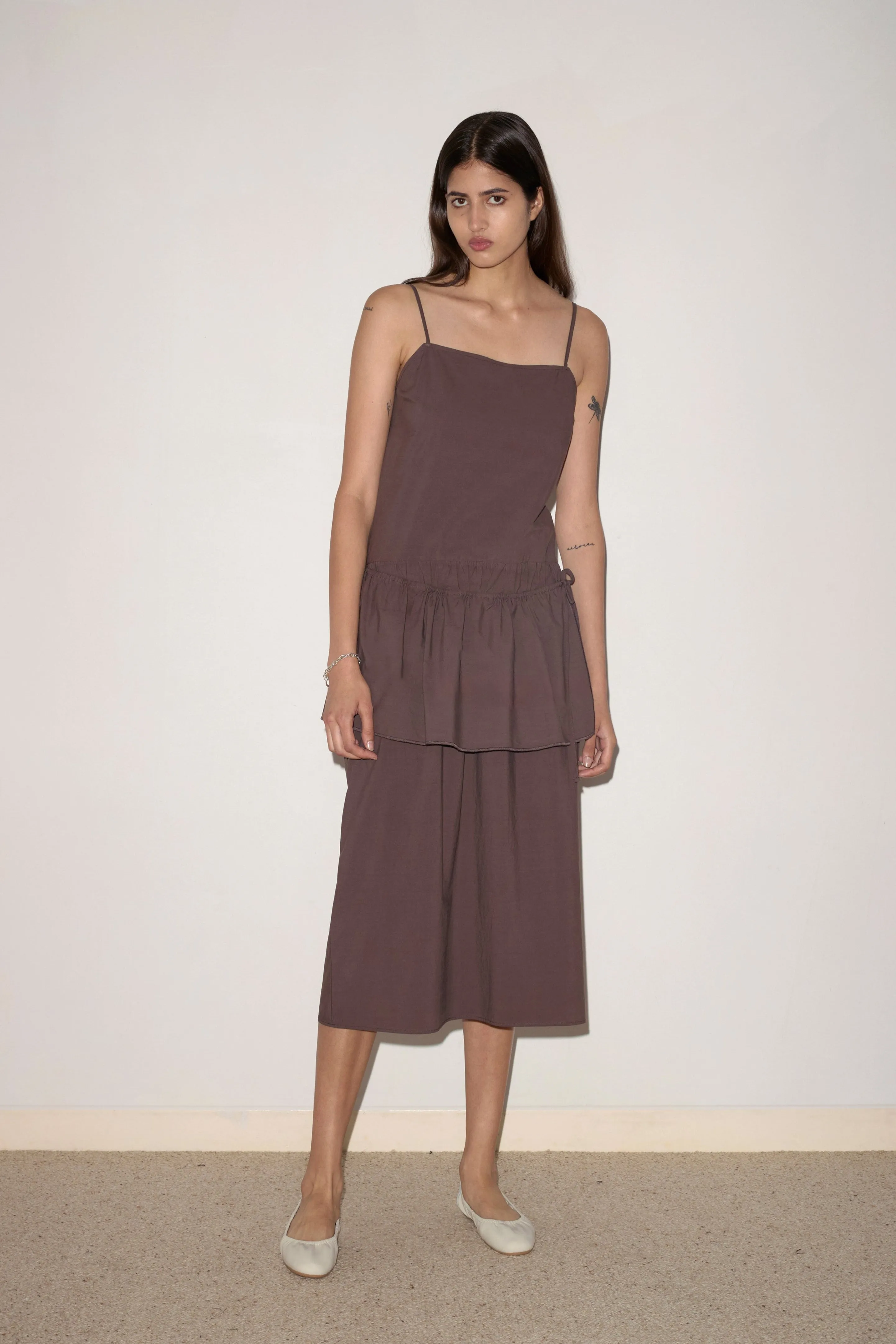 Peplum Dress - Chocolate sold by Deiji Studios