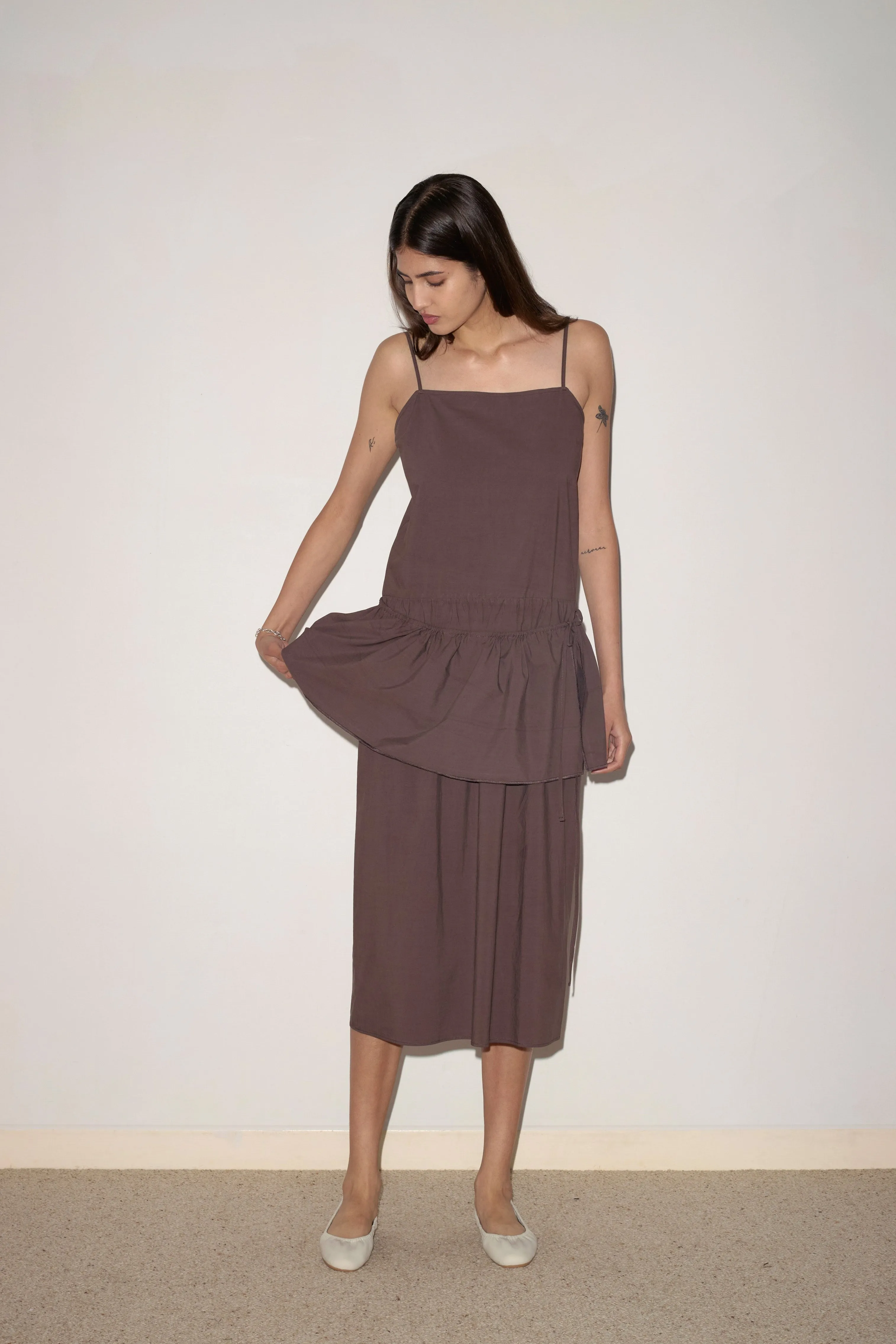 Peplum Dress - Chocolate sold by Deiji Studios product image thumbnail 2