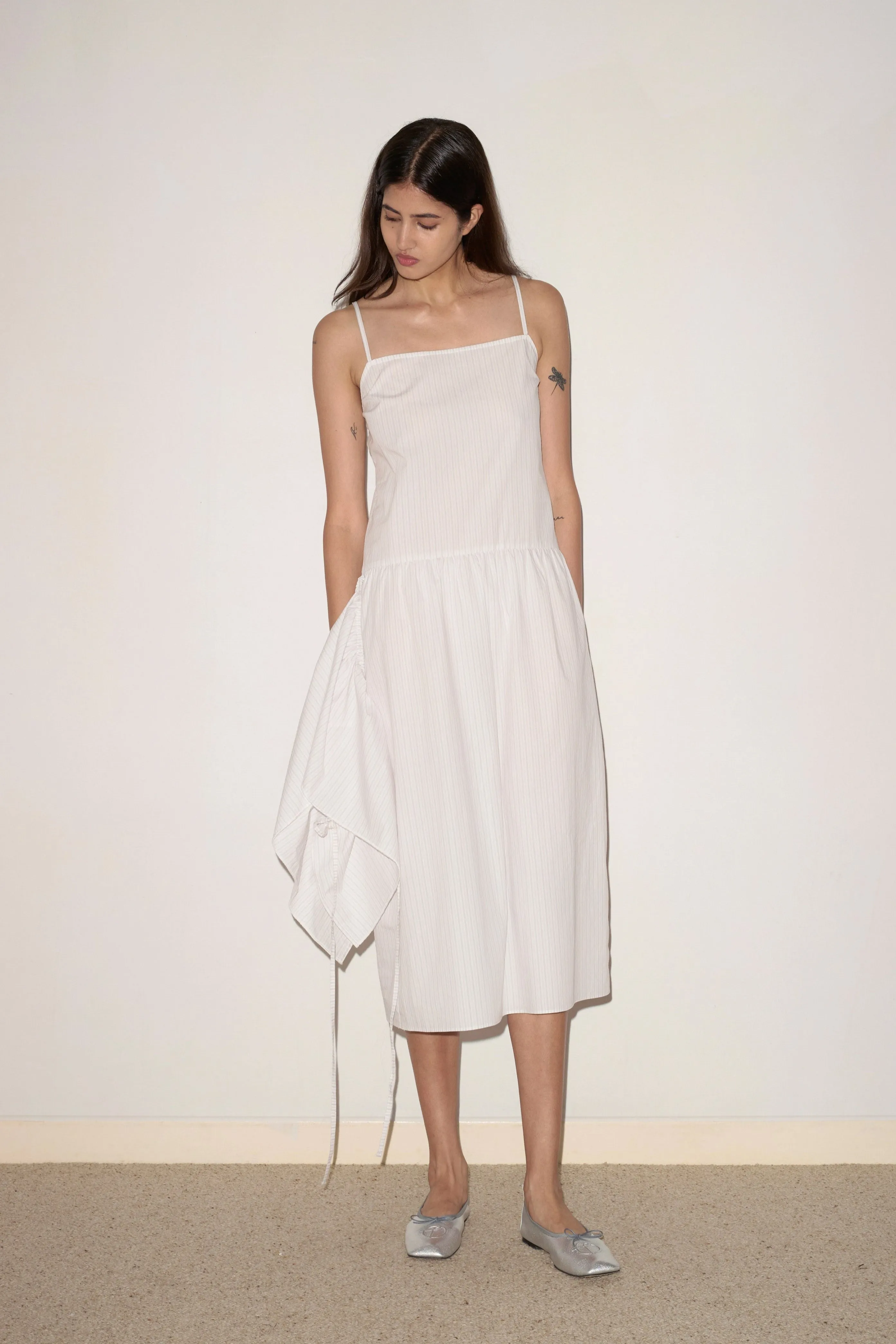 Peplum Dress - Pacific Stripe sold by Deiji Studios