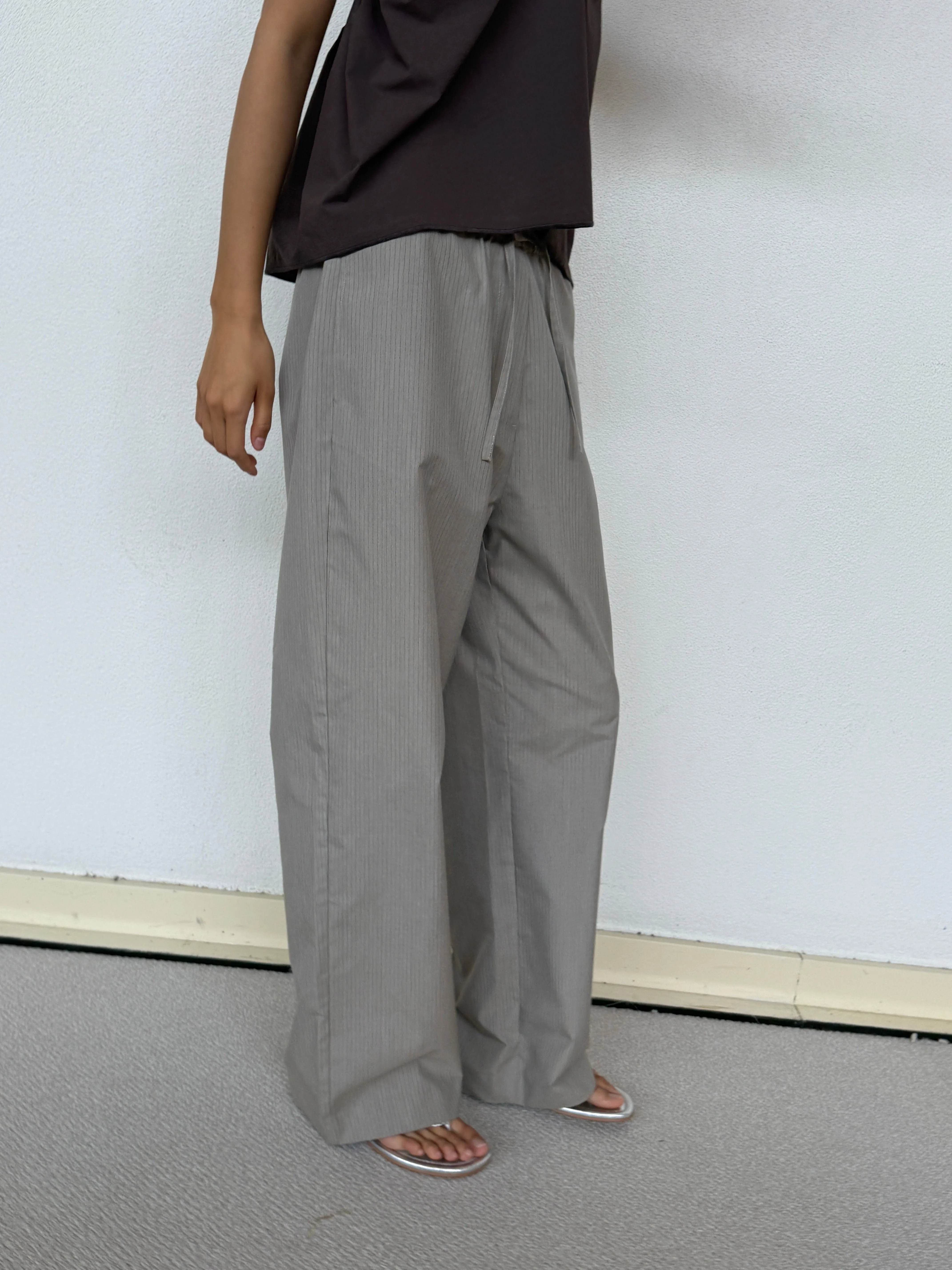 Low Pocket Pure Wool Pant - Dove Stripe sold by Deiji Studios product image thumbnail 4