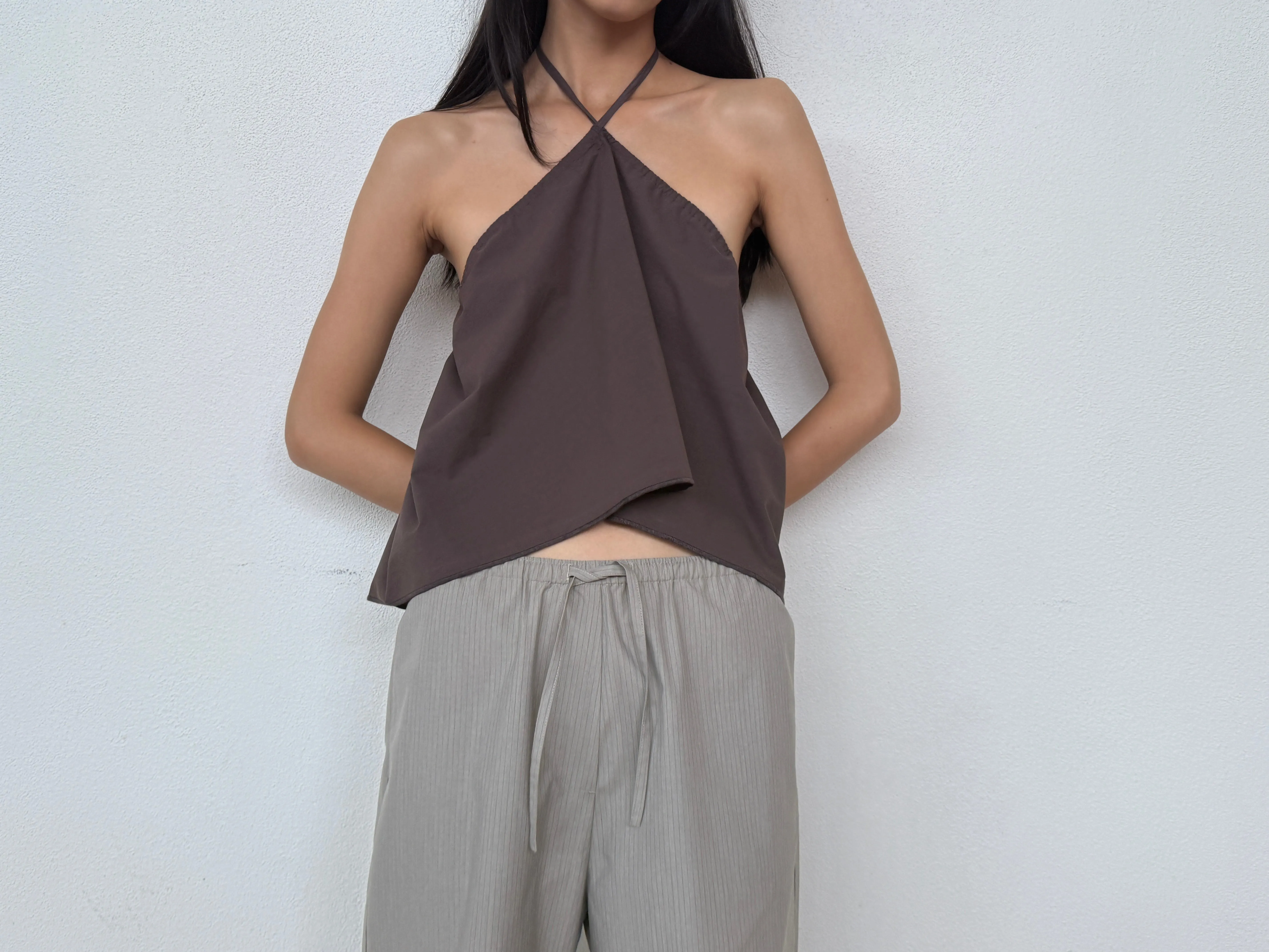 Low Pocket Pure Wool Pant - Dove Stripe sold by Deiji Studios product image thumbnail 5