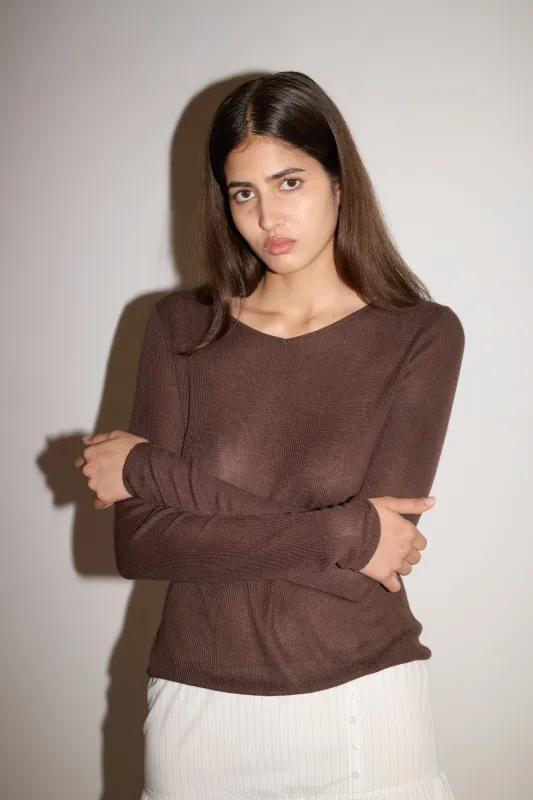 Knitted Top - Dark Brown sold by Deiji Studios
