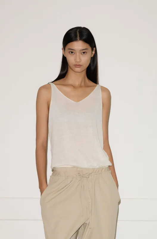 Rolled Knit Top - Off White made by Deiji Studios