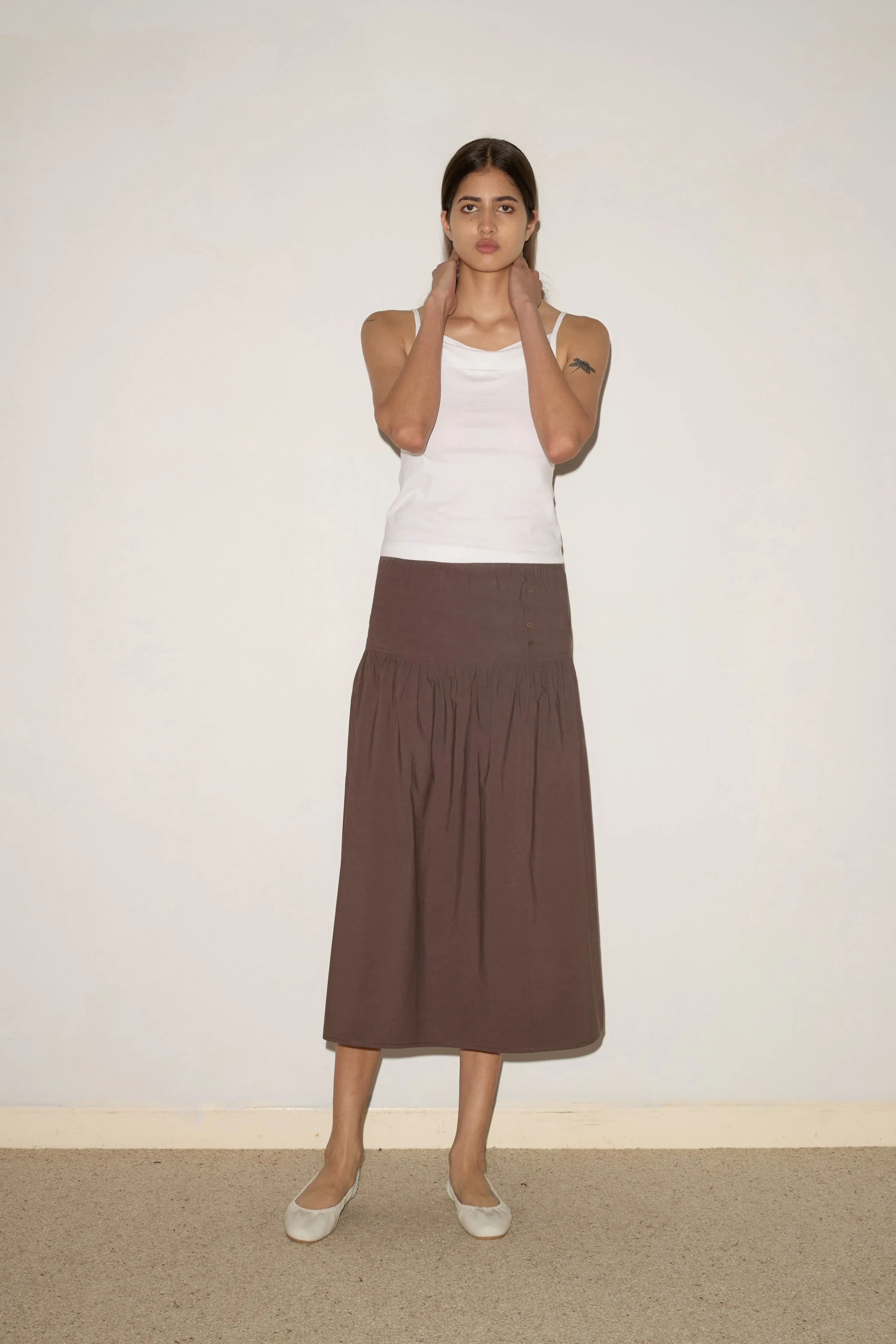 Button Skirt - Chocolate sold by Deiji Studios