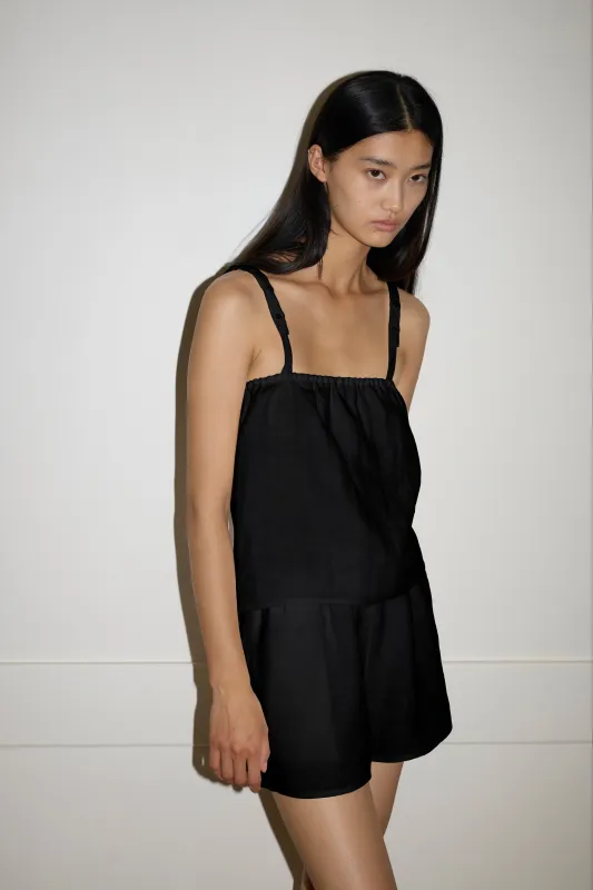 Button Linen Set - Black made by Deiji Studios