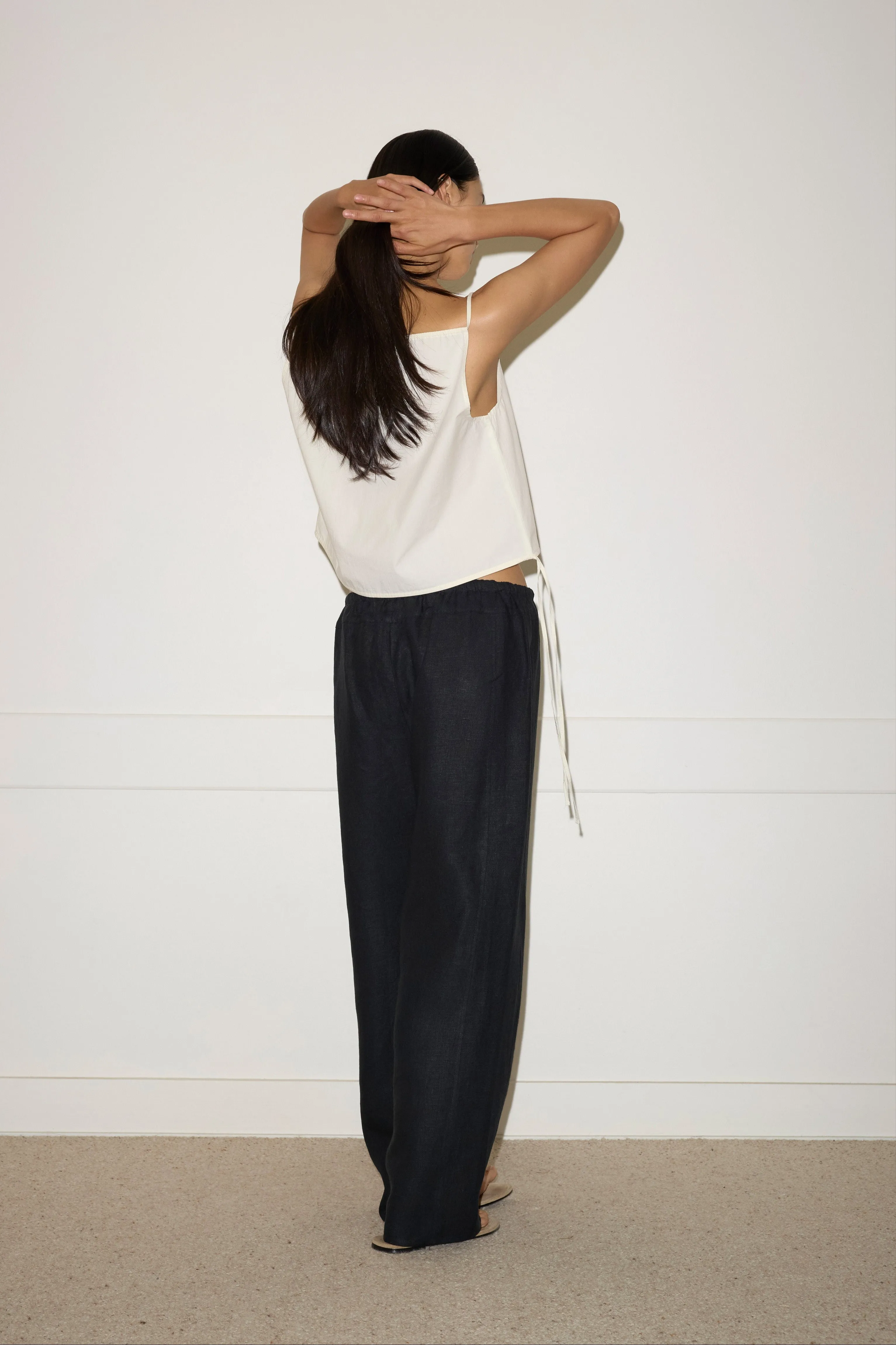 Double Waist Linen Pant - Black sold by Deiji Studios product image thumbnail 5