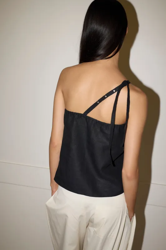 Button Strap Top - Black made by Deiji Studios