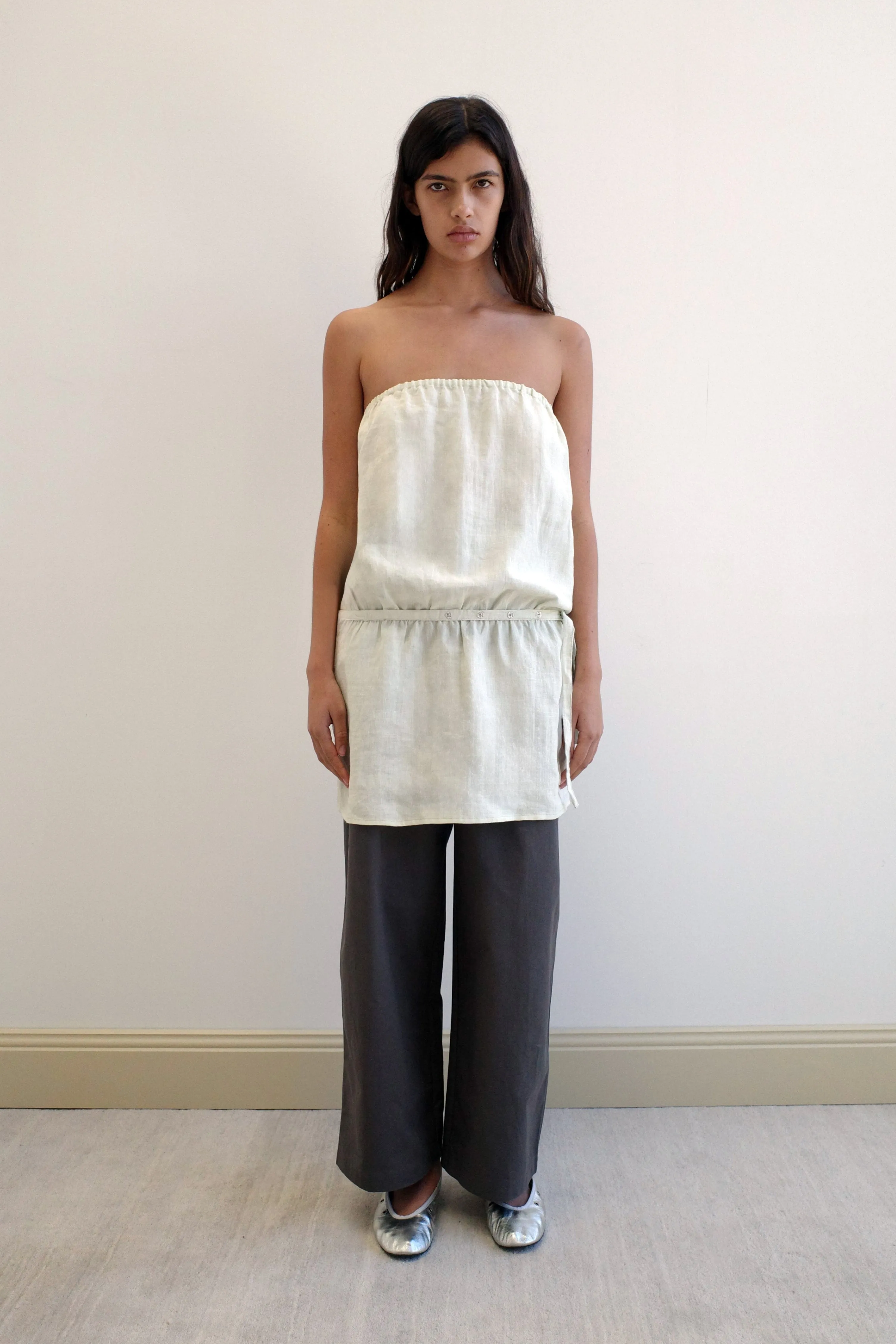 Strapless Linen Dress - Pastel Pistachio sold by Deiji Studios product image thumbnail 4