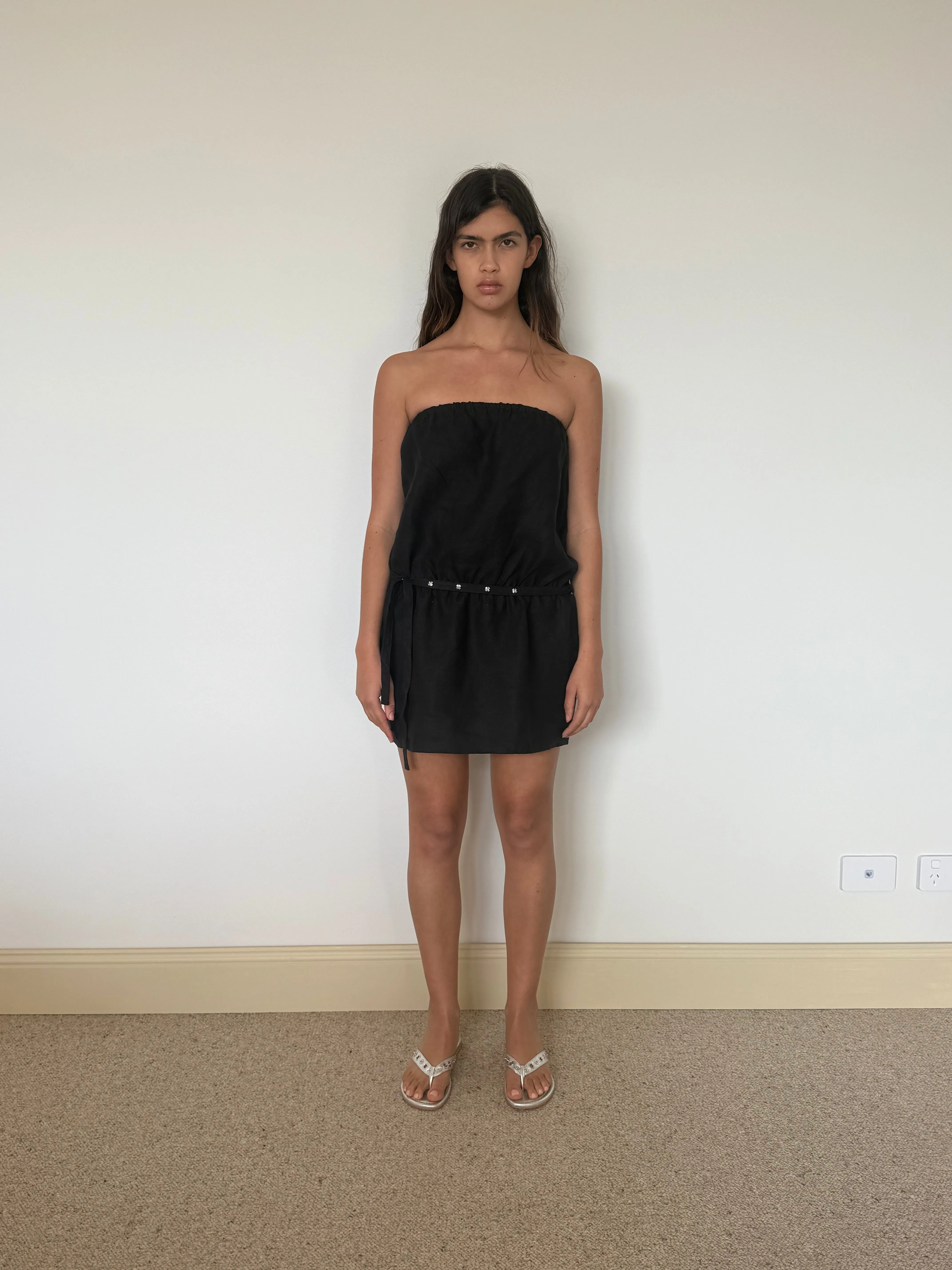 Strapless Linen Dress - Black sold by Deiji Studios product image thumbnail 4