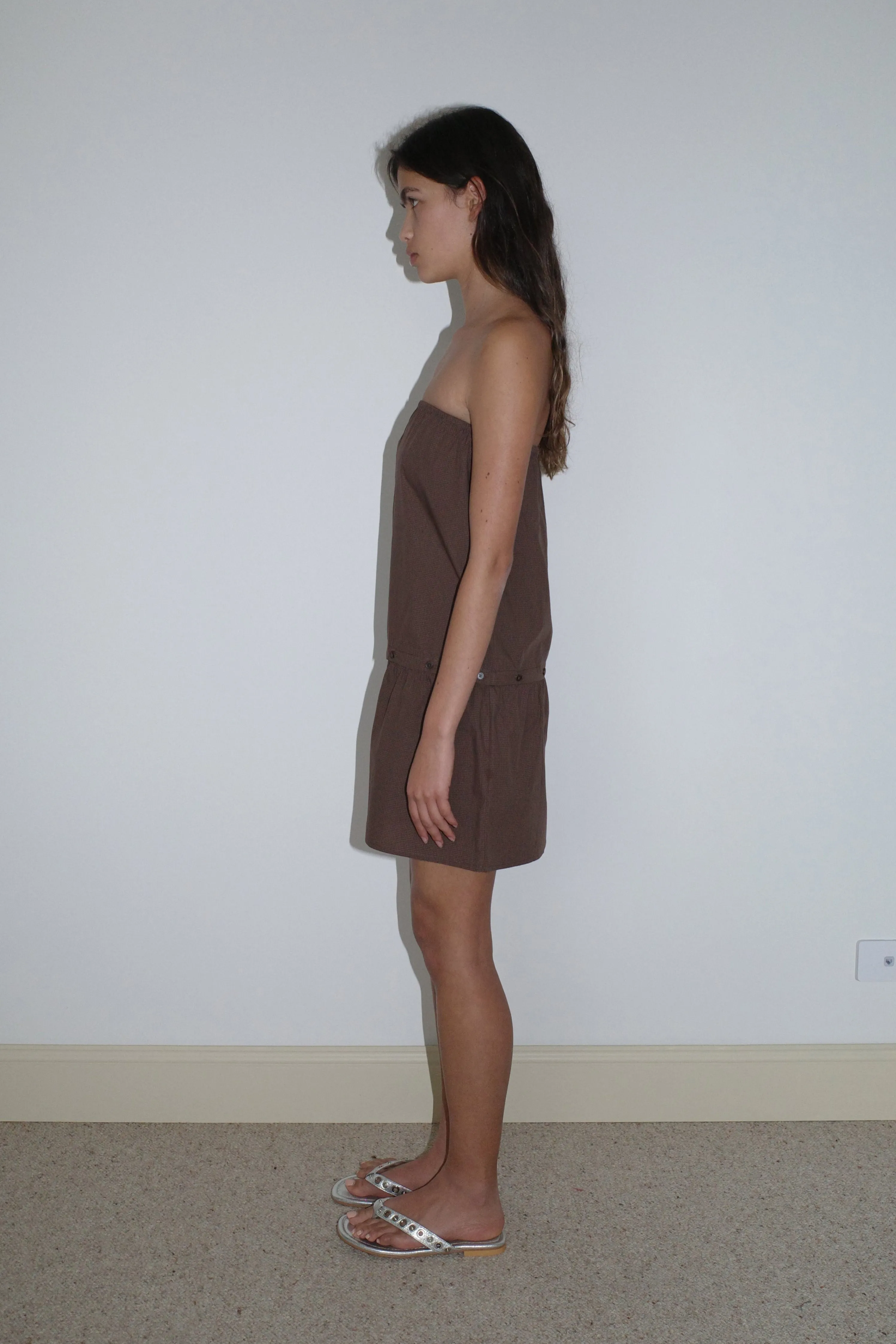 Button Dress - Carob Check sold by Deiji Studios product image thumbnail 2