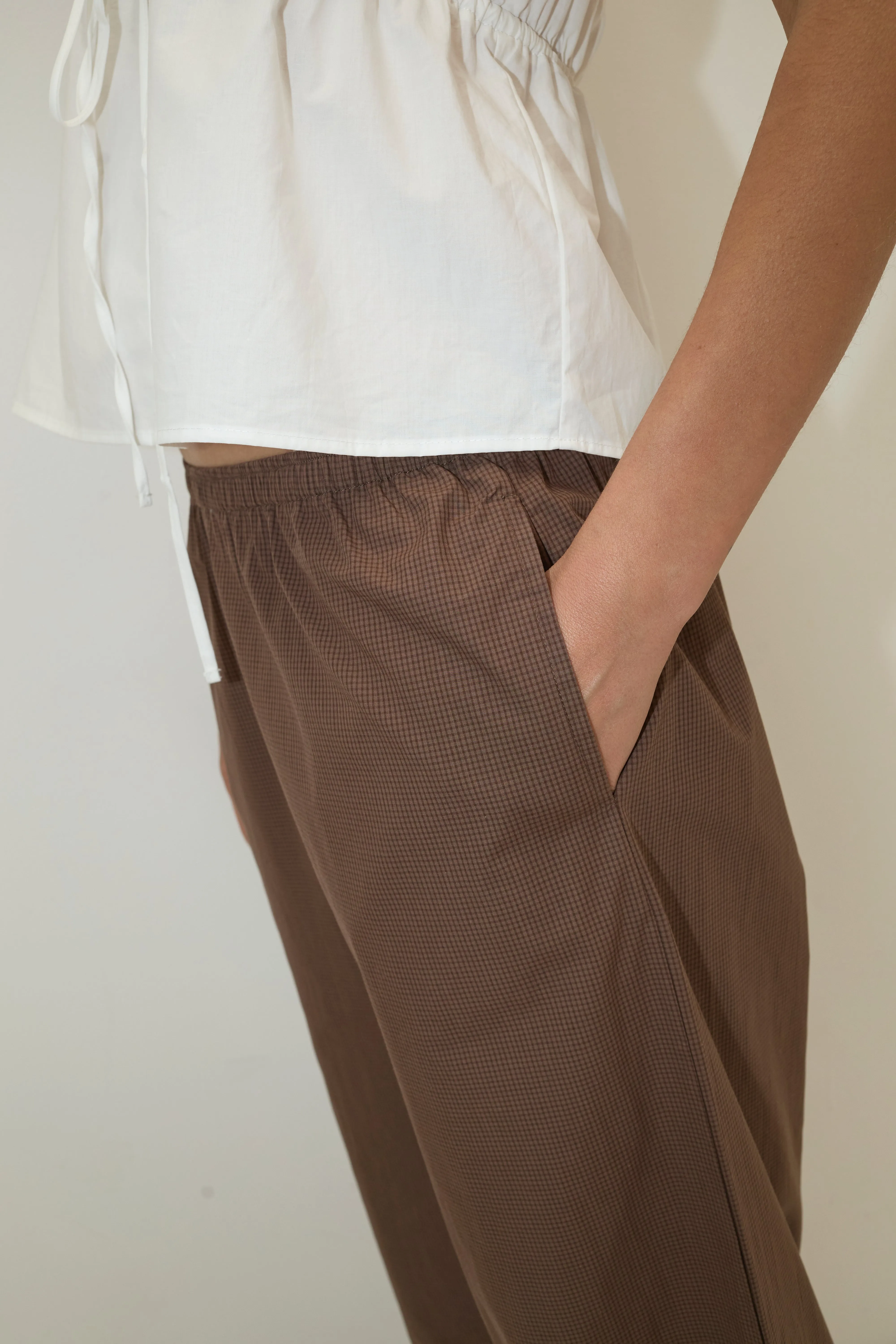 Ease Trouser - Carob Check sold by Deiji Studios