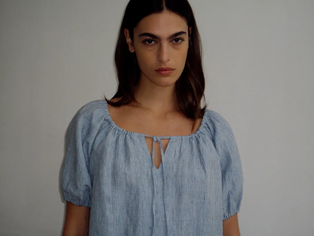 Smock Dress - Blue Stripe sold by Deiji Studios