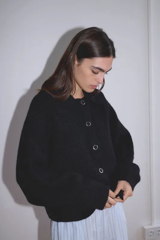 Stud Cardi Knit - Black sold by Deiji Studios