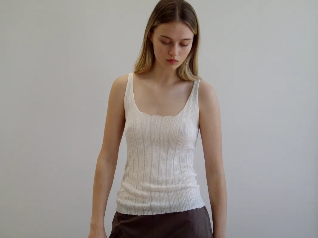 Open Work Tank - White made by Deiji Studios