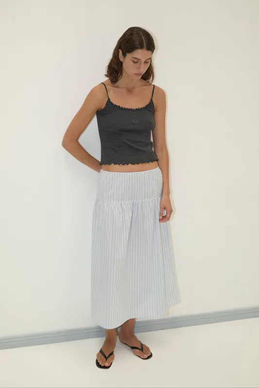 Button Skirt - Mineral Stripe made by Deiji Studios
